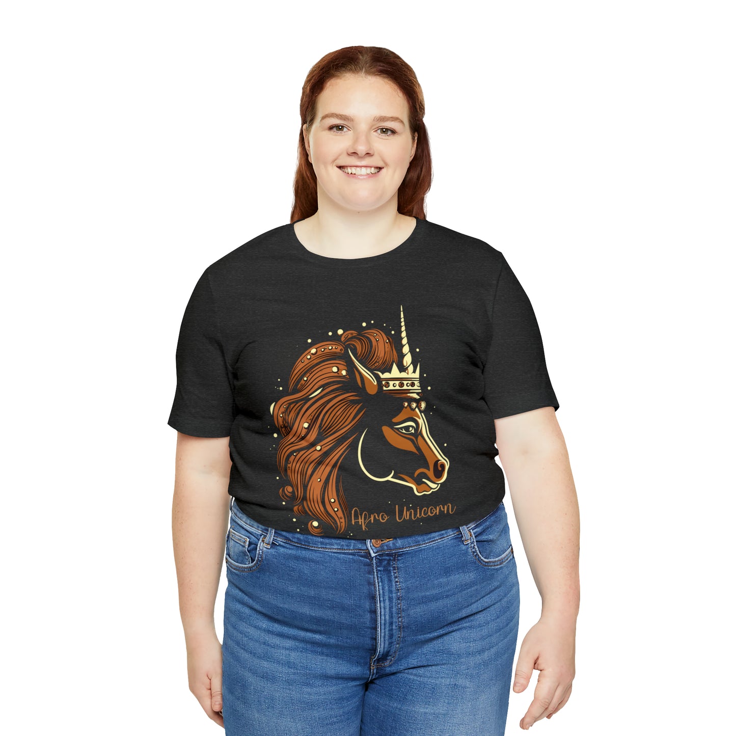 Afro Unicorn with crown - Regal Whimsical Majestic Fantasy Royal T-Shirt