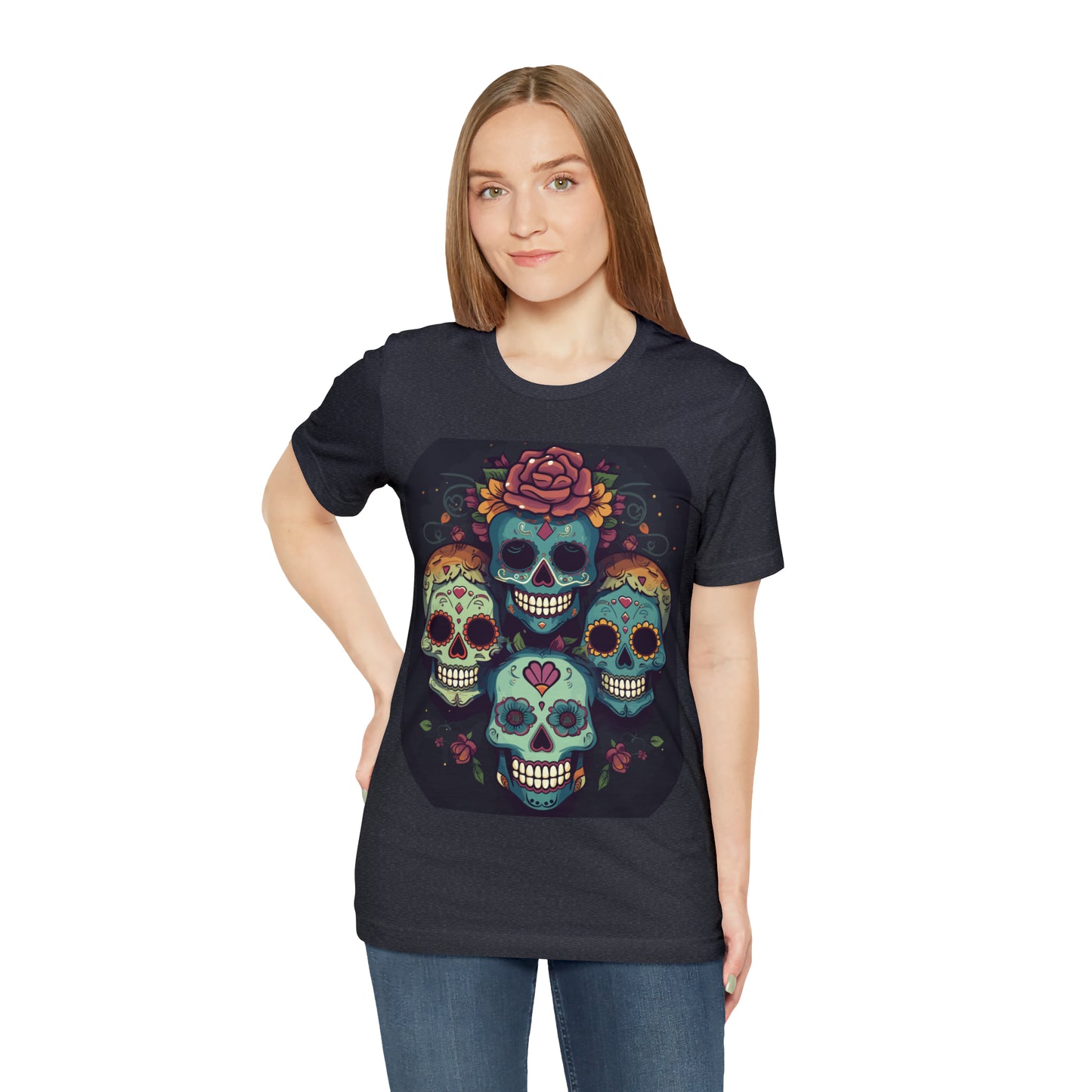 Sugar Skull Day Of The Dead Halloween Mexican Skeleton T-Shirt