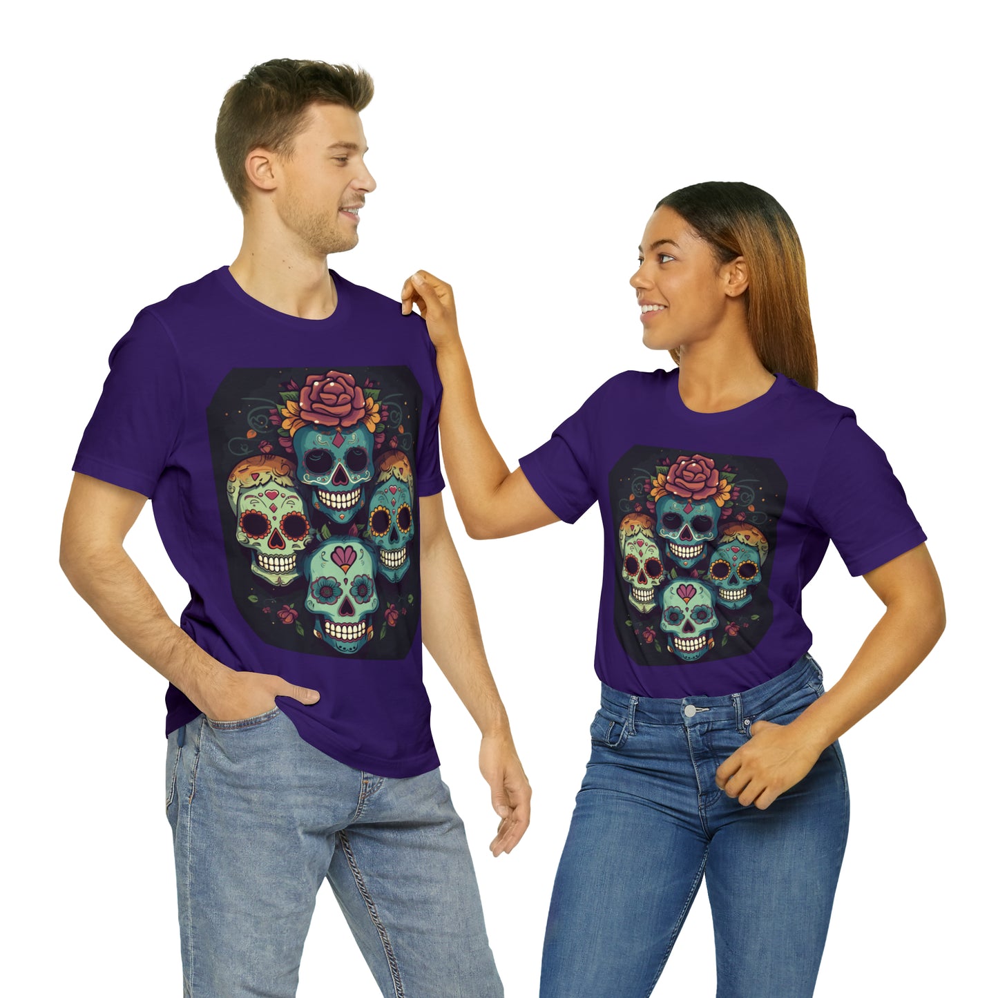 Sugar Skull Day Of The Dead Halloween Mexican Skeleton T-Shirt