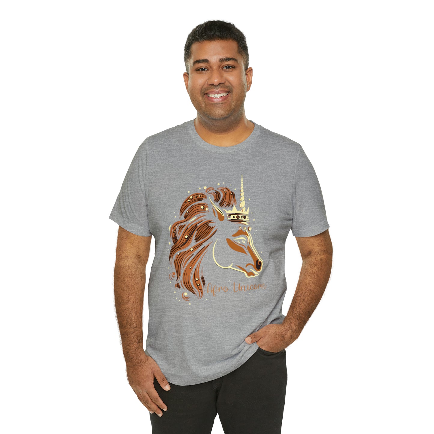 Afro Unicorn with crown - Regal Whimsical Majestic Fantasy Royal T-Shirt