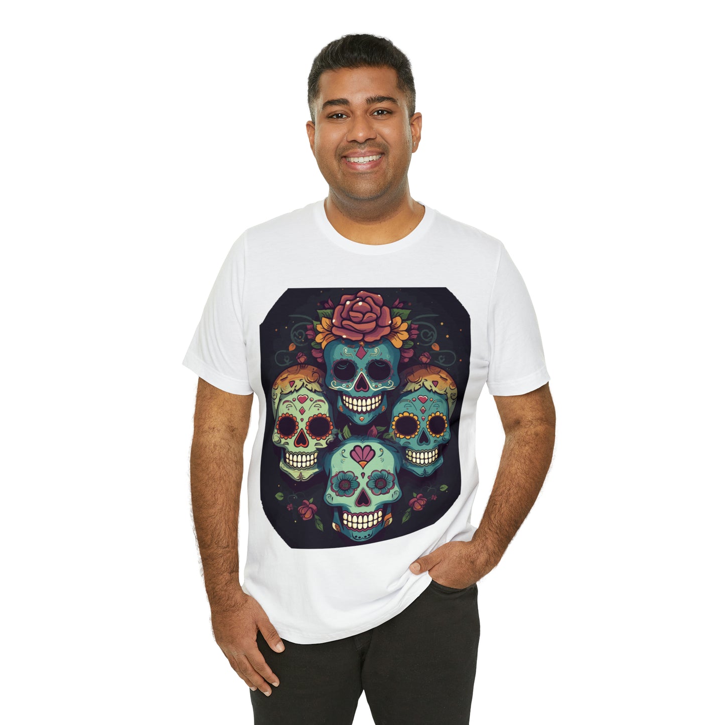 Sugar Skull Day Of The Dead Halloween Mexican Skeleton T-Shirt