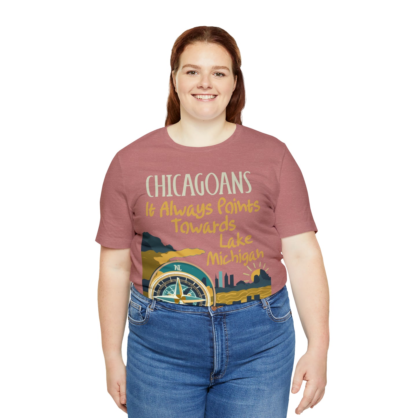 Chicago Compass Always Pointing to Lake Michigan T-Shirt