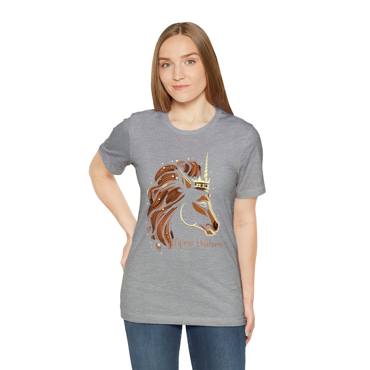 Afro Unicorn with crown - Regal Whimsical Majestic Fantasy Royal T-Shirt