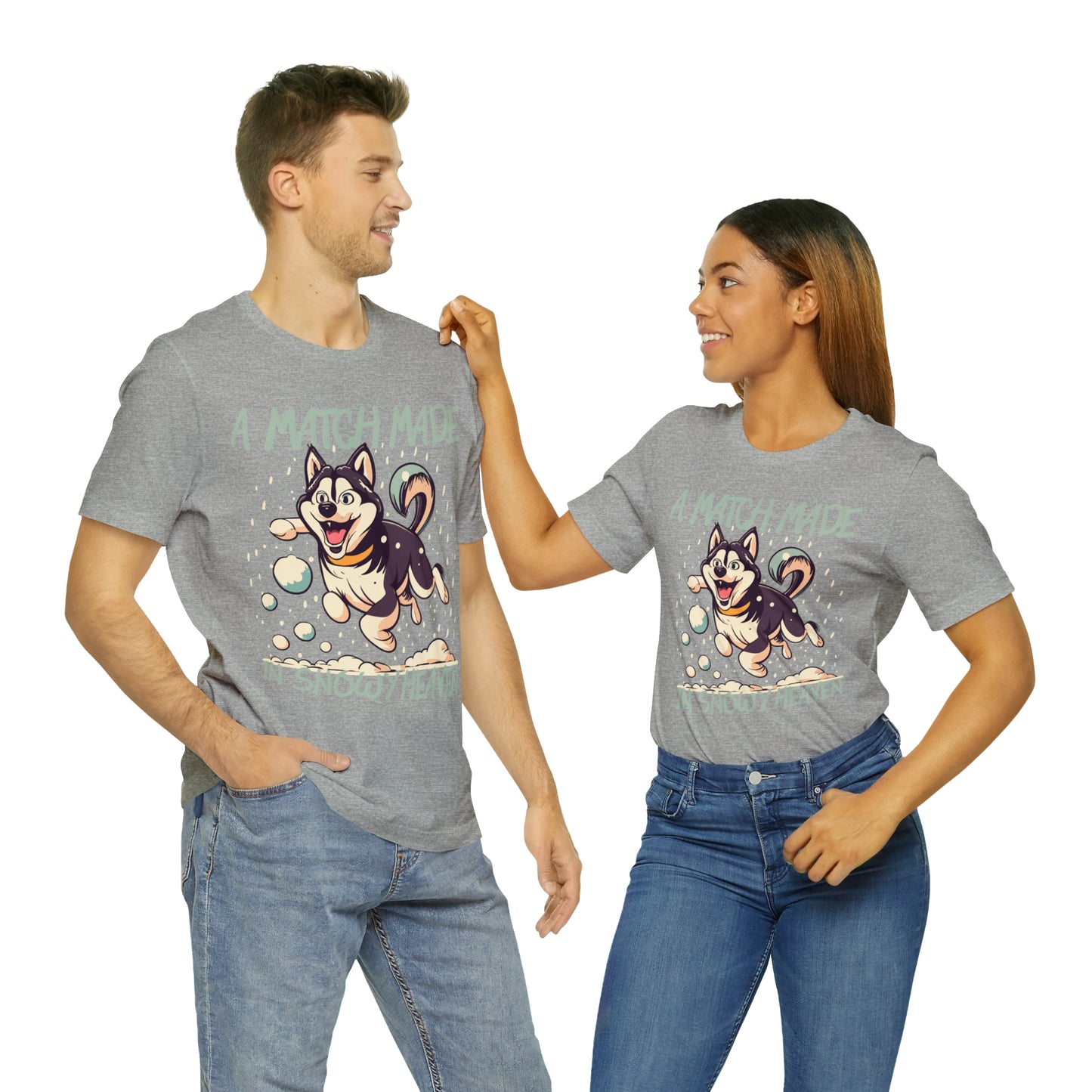 Winter Wonderland Husky Love Match Made In Snowy Heaven T-Shirt