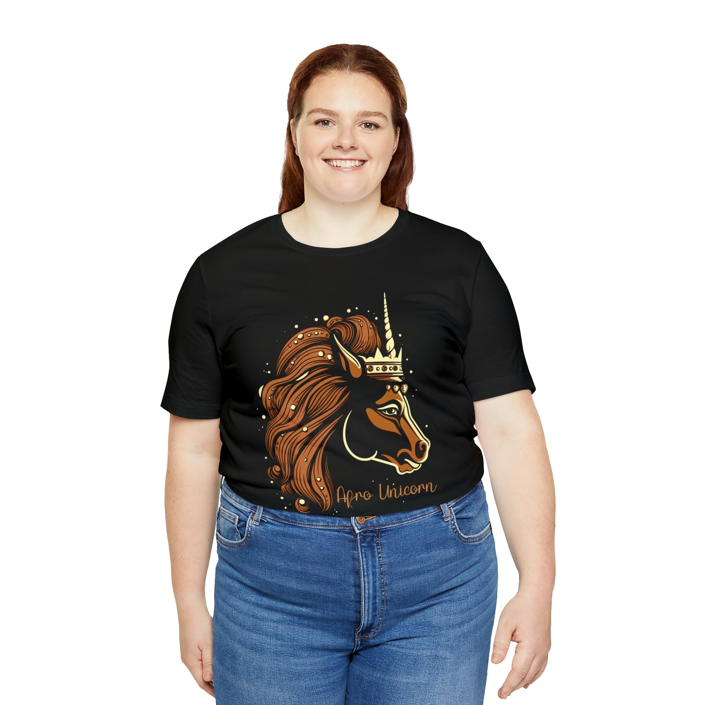 Afro Unicorn with crown - Regal Whimsical Majestic Fantasy Royal T-Shirt