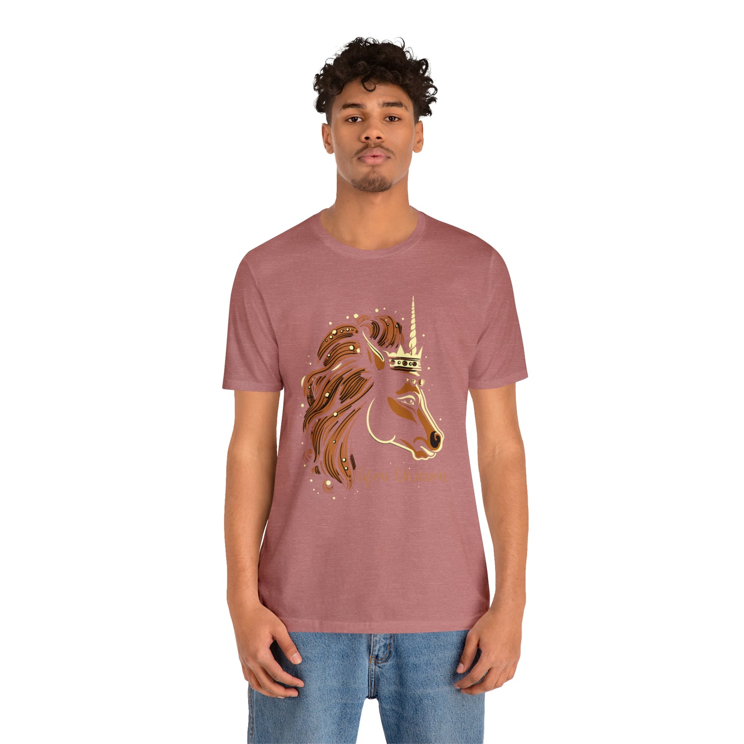 Afro Unicorn with crown - Regal Whimsical Majestic Fantasy Royal T-Shirt