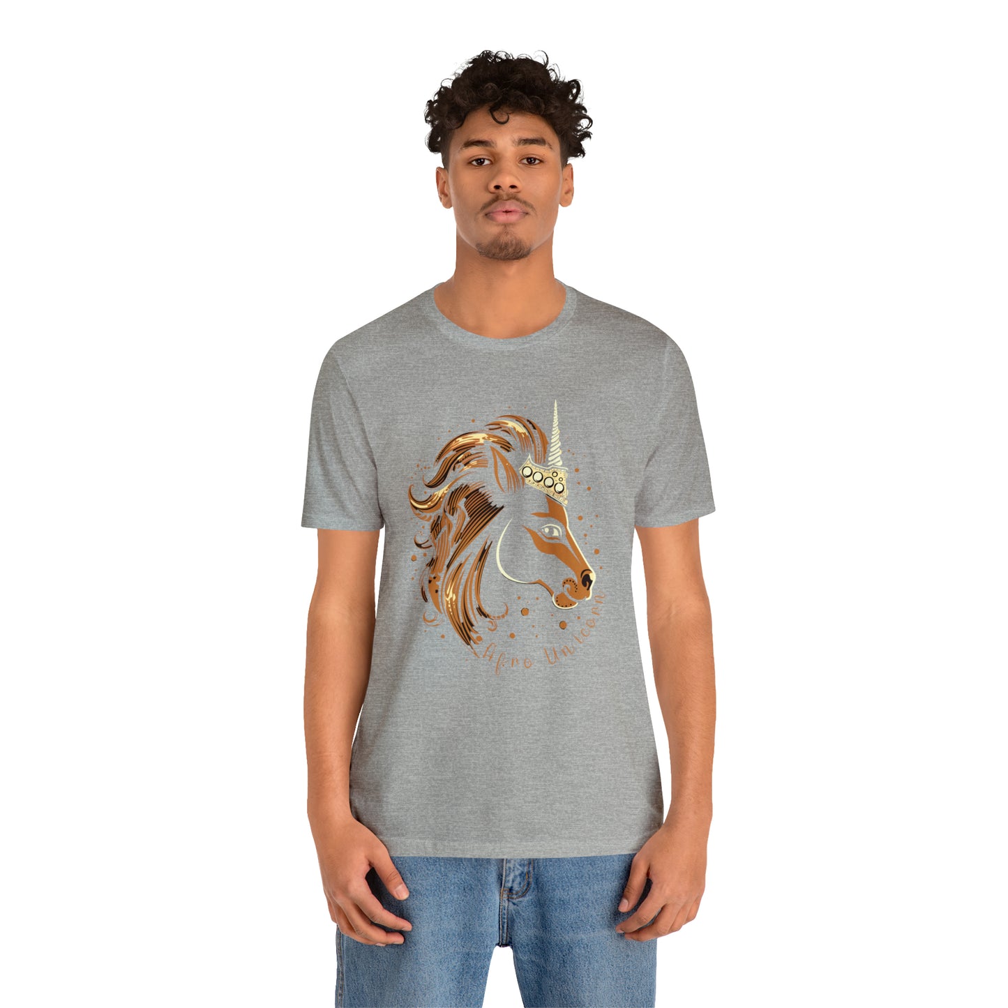 Afro Unicorn with crown - Regal Whimsical Majestic Fantasy Royal T-Shirt