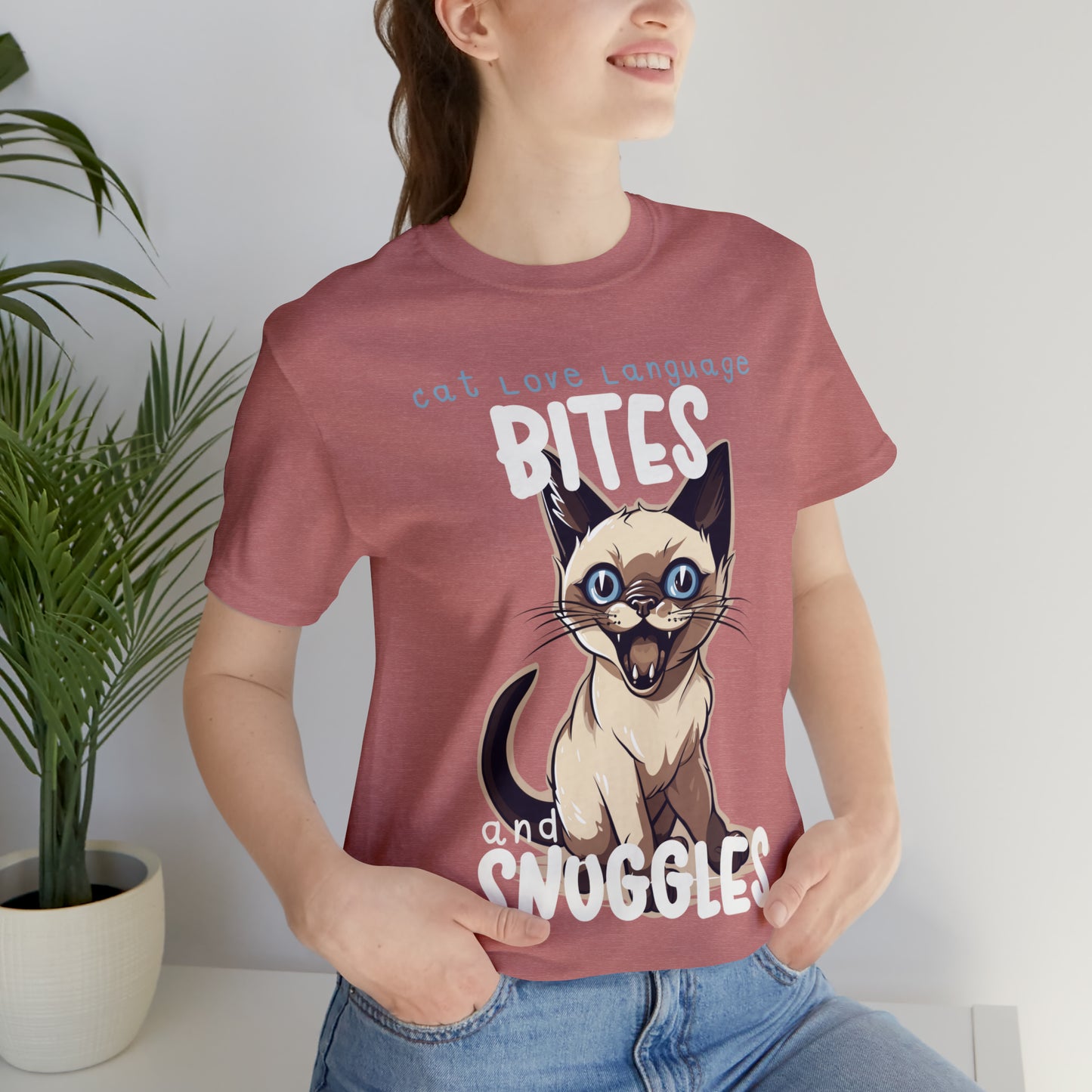 Cat Love Language Bites and Snuggles Kitten Meow T-Shirt