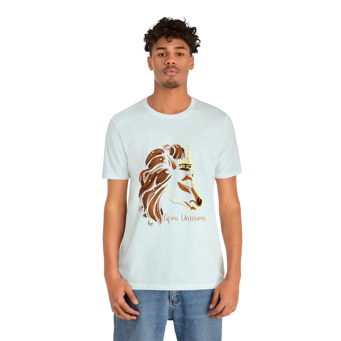 Afro Unicorn with crown - Regal Whimsical Majestic Fantasy Royal T-Shirt