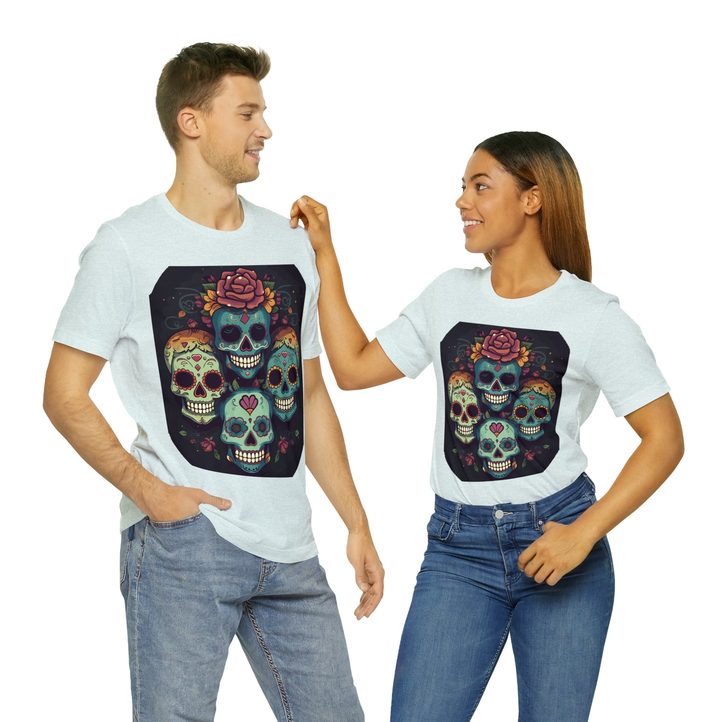 Sugar Skull Day Of The Dead Halloween Mexican Skeleton T-Shirt