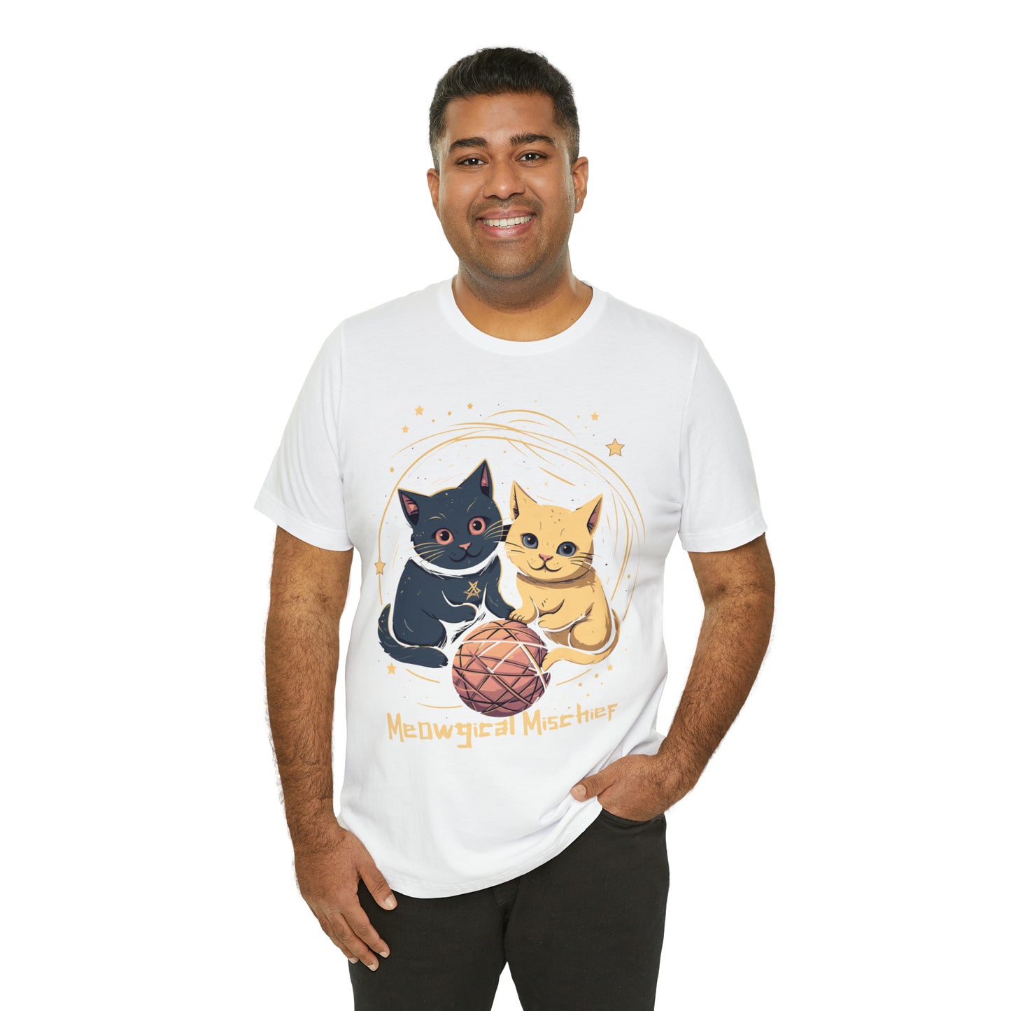 Meowgical Mischief Halloween Black Cat Magic Feline T-Shirt