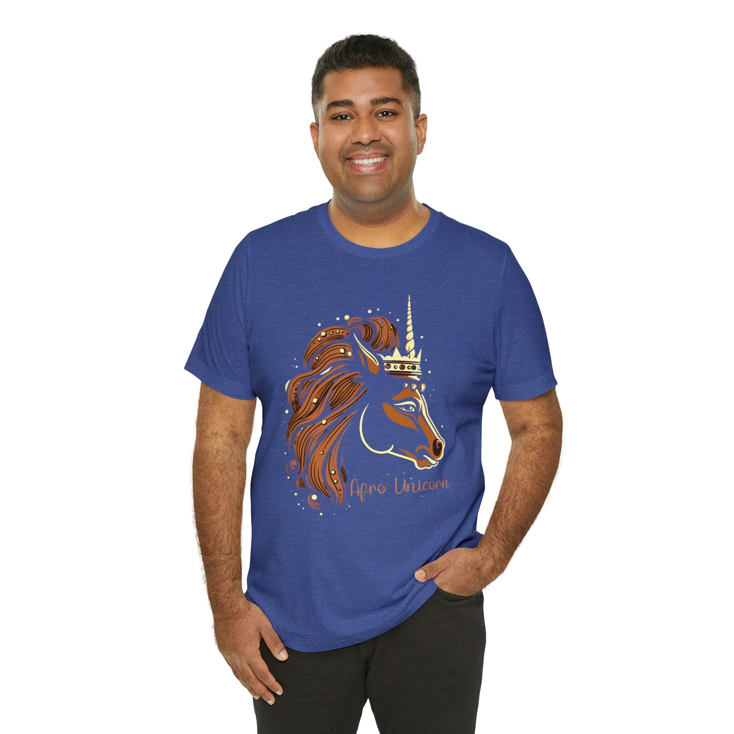 Afro Unicorn with crown - Regal Whimsical Majestic Fantasy Royal T-Shirt