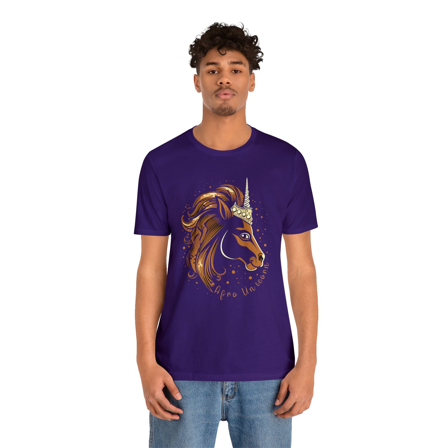 Afro Unicorn with crown - Regal Whimsical Majestic Fantasy Royal T-Shirt