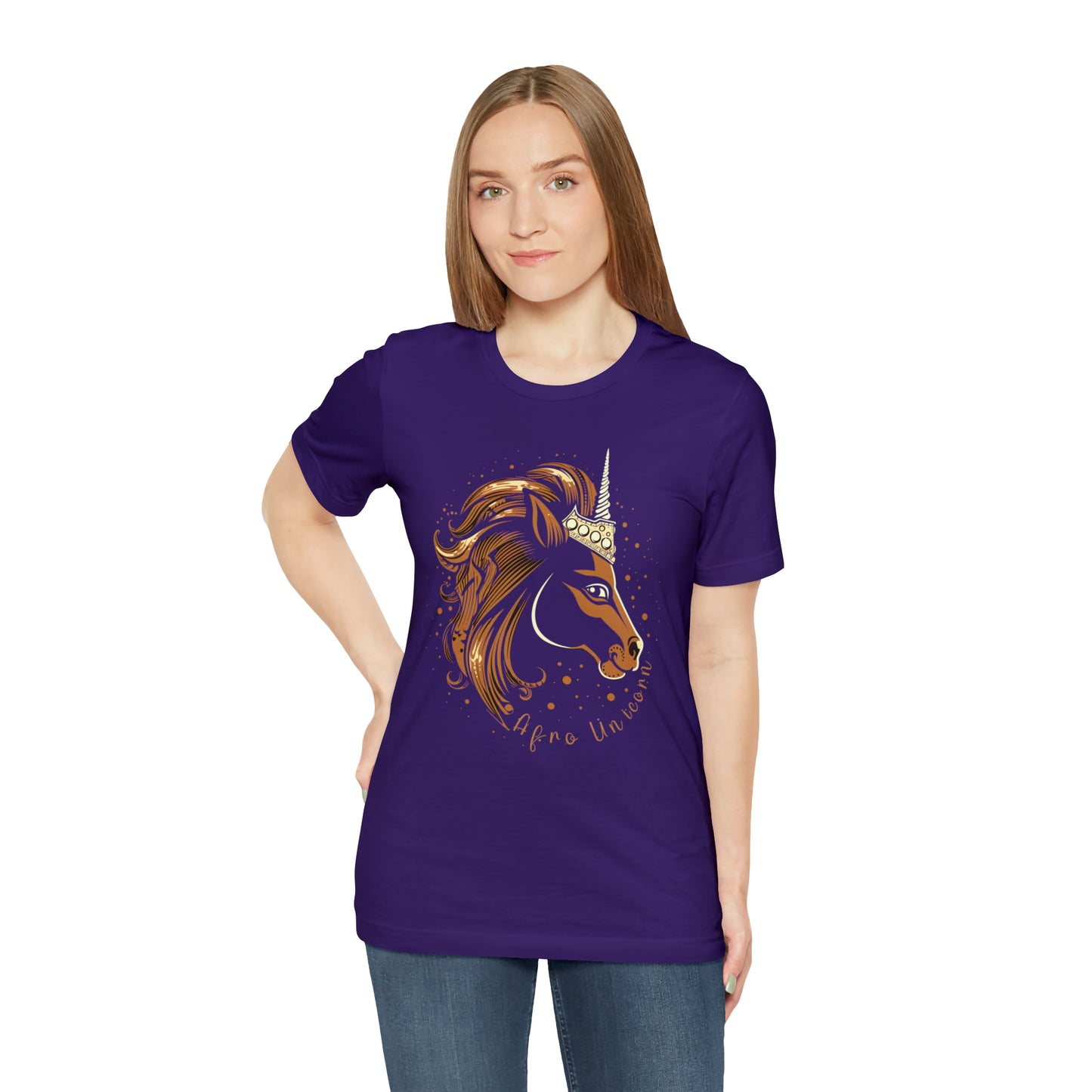 Afro Unicorn with crown - Regal Whimsical Majestic Fantasy Royal T-Shirt