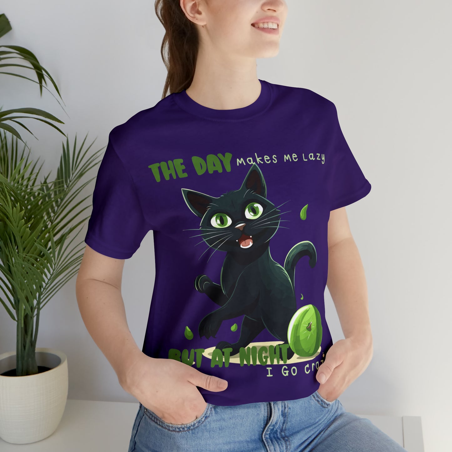 From Lazy Days to Wild Nights Cat Lovers Funny Night Out T-Shirt