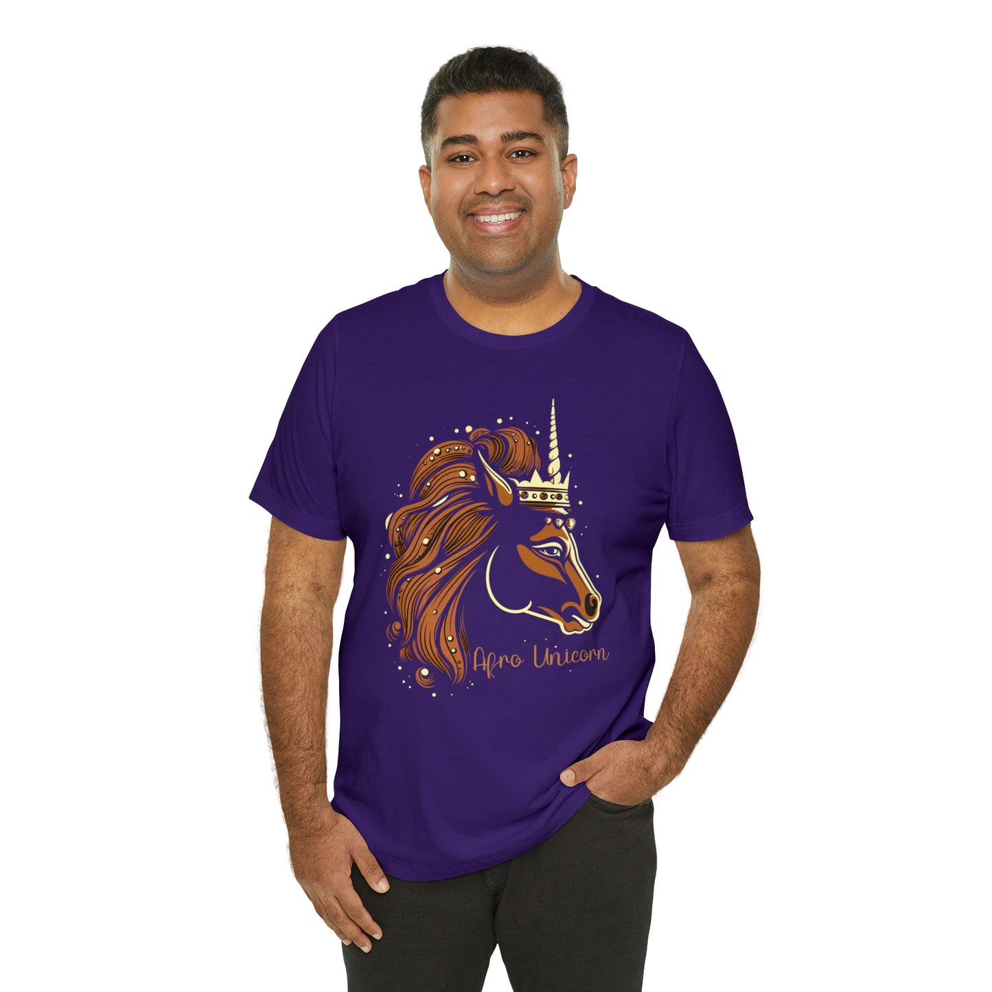 Afro Unicorn with crown - Regal Whimsical Majestic Fantasy Royal T-Shirt