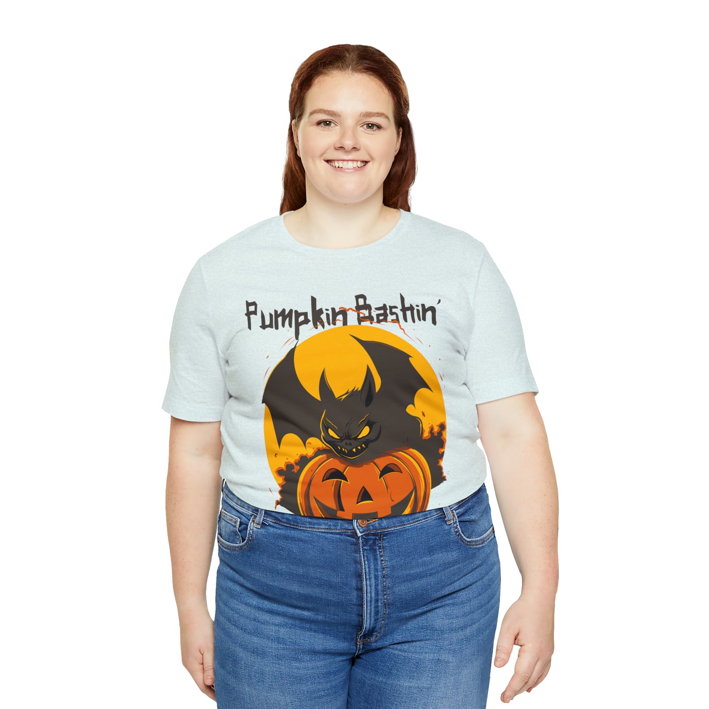 Spooky Bat Smashes Pumpkin Bashin' Fun Halloween Batty Style T-Shirt