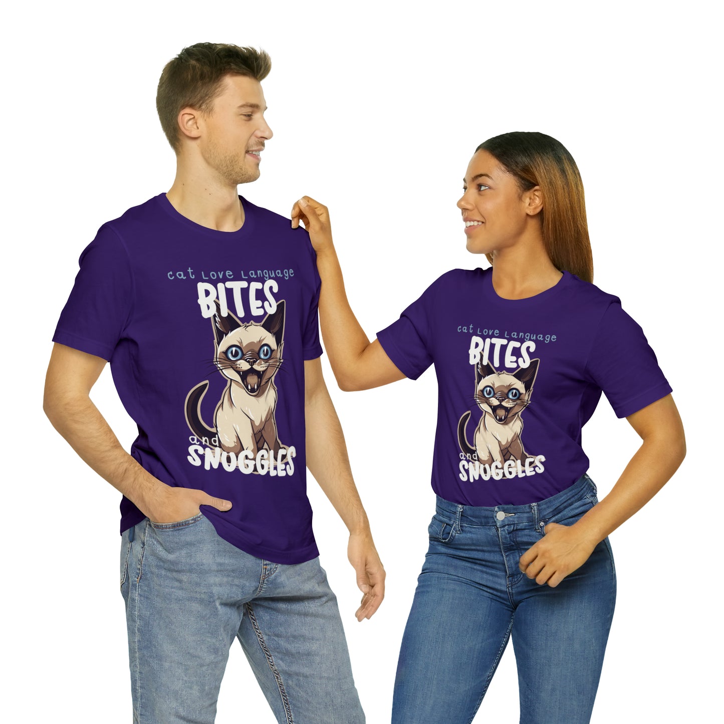 Cat Love Language Bites and Snuggles Kitten Meow T-Shirt