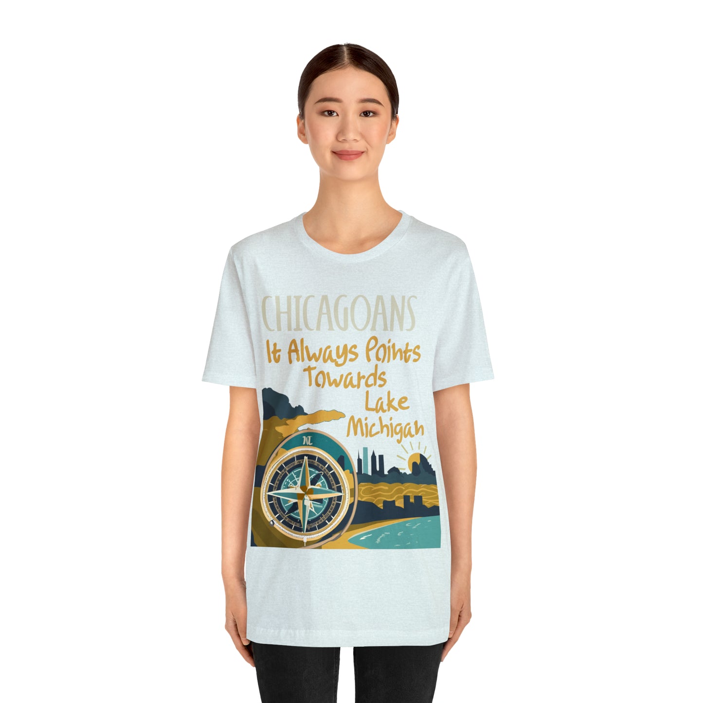 Chicago Compass Always Pointing to Lake Michigan T-Shirt