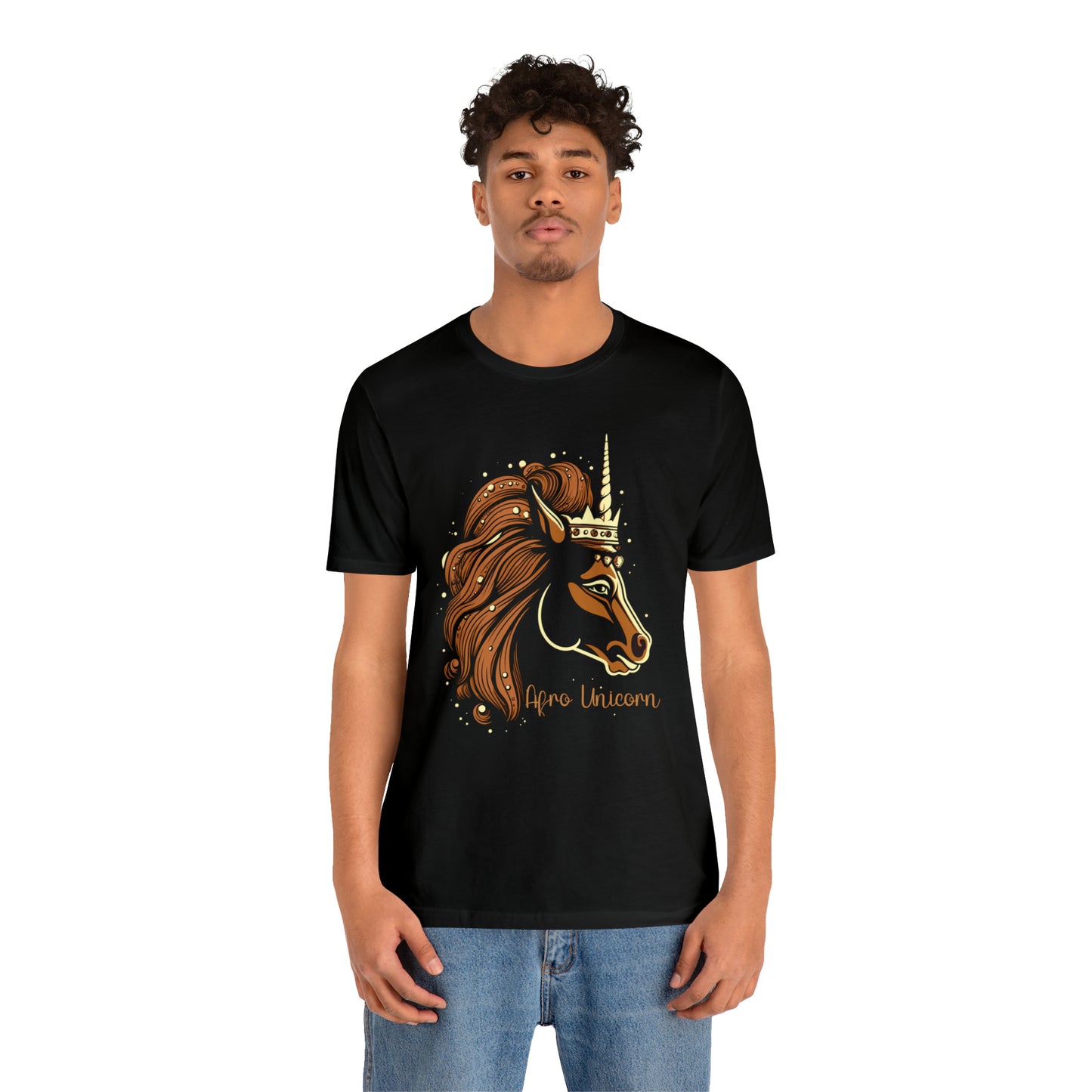 Afro Unicorn with crown - Regal Whimsical Majestic Fantasy Royal T-Shirt