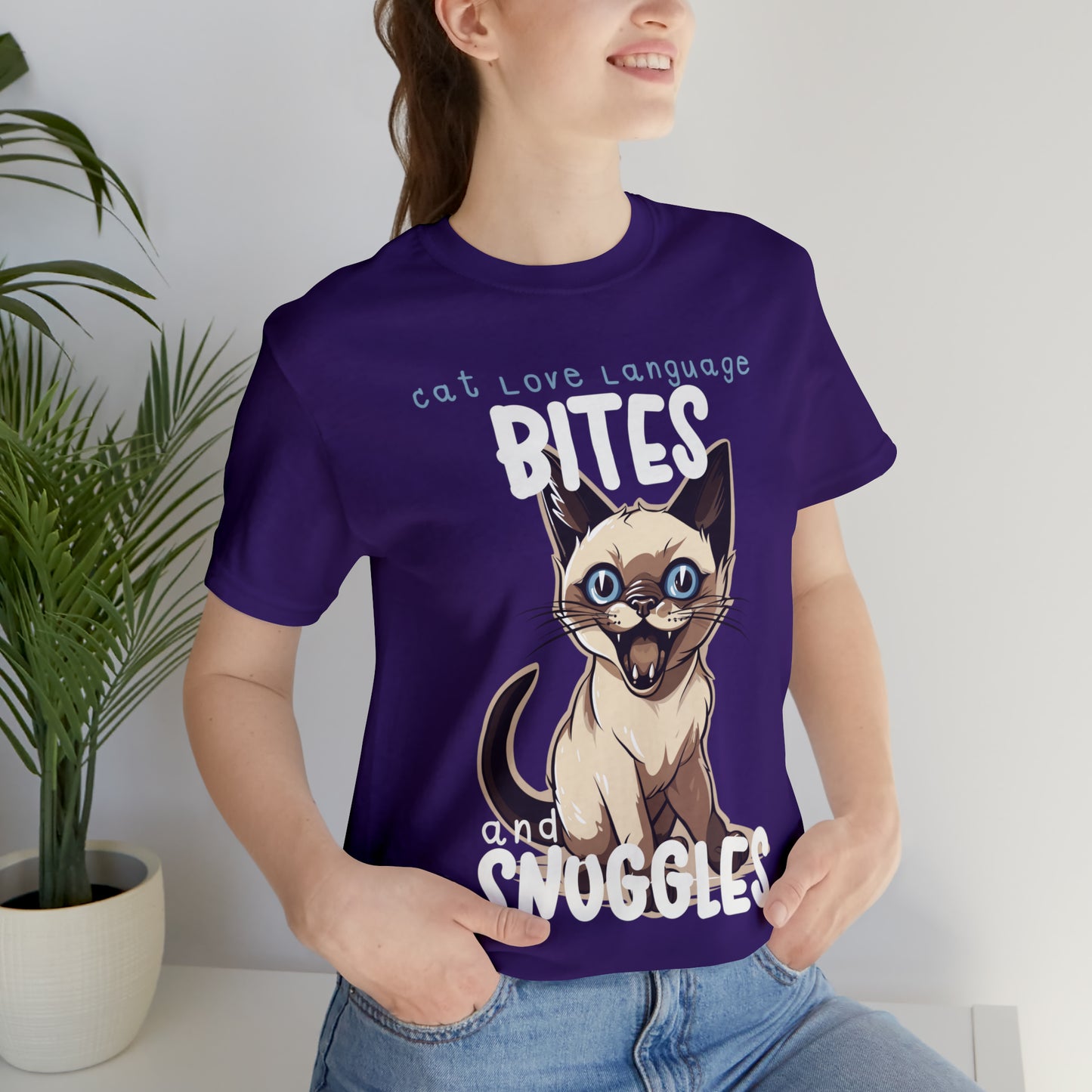 Cat Love Language Bites and Snuggles Kitten Meow T-Shirt