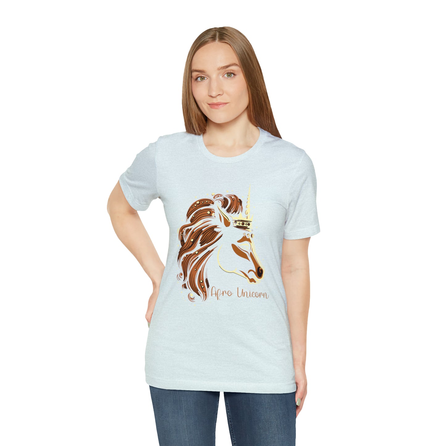 Afro Unicorn with crown - Regal Whimsical Majestic Fantasy Royal T-Shirt