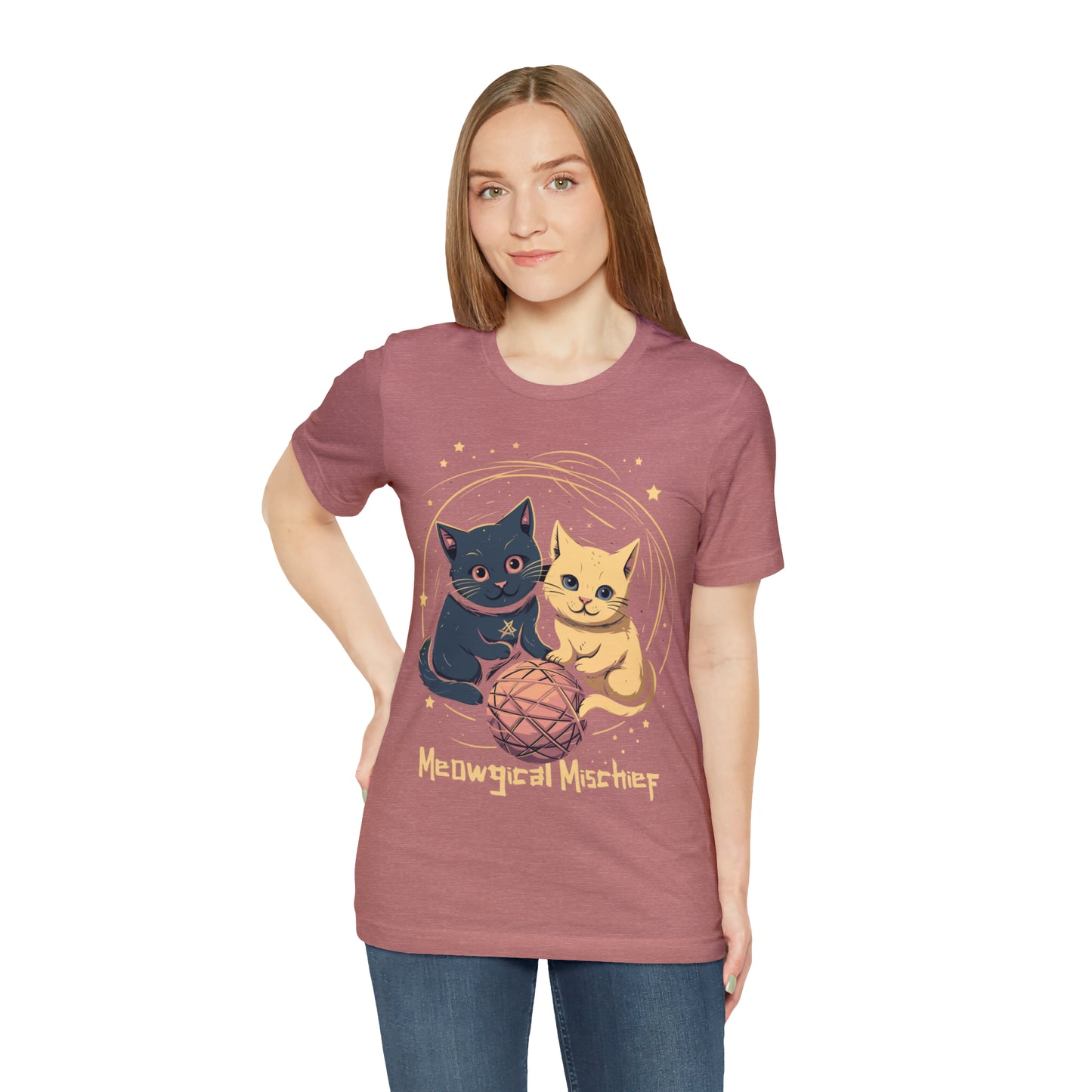 Meowgical Mischief Halloween Black Cat Magic Feline T-Shirt