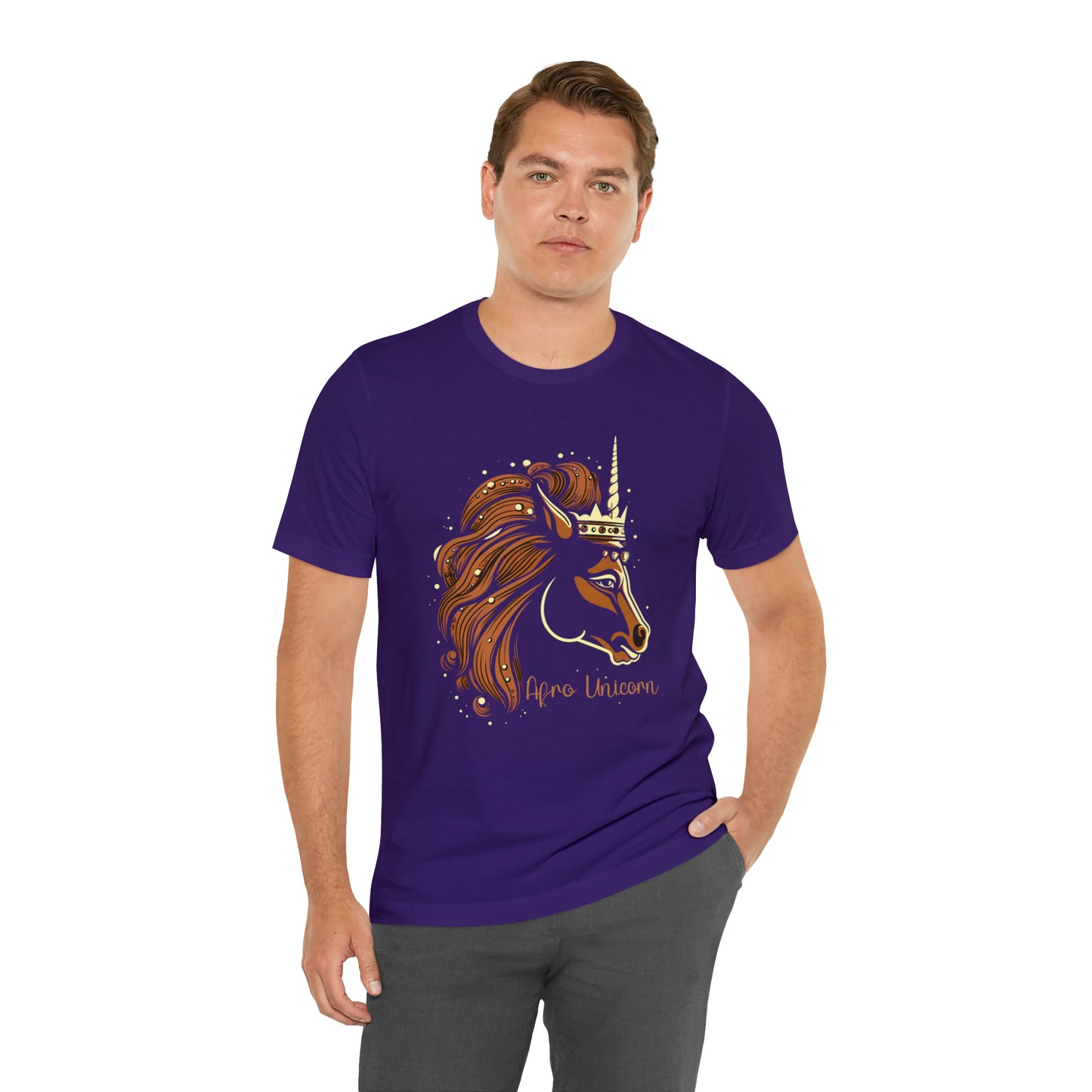 Afro Unicorn with crown - Regal Whimsical Majestic Fantasy Royal T-Shirt