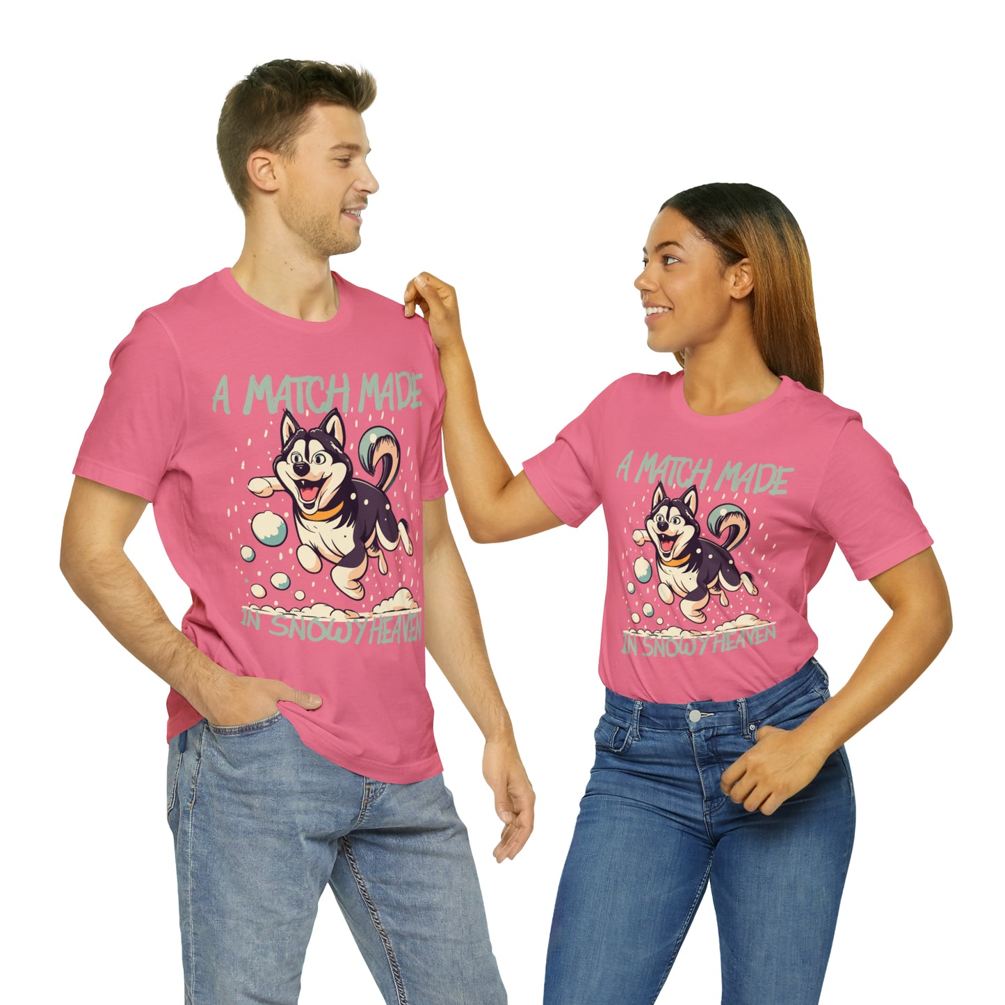 Winter Wonderland Husky Love Match Made In Snowy Heaven T-Shirt