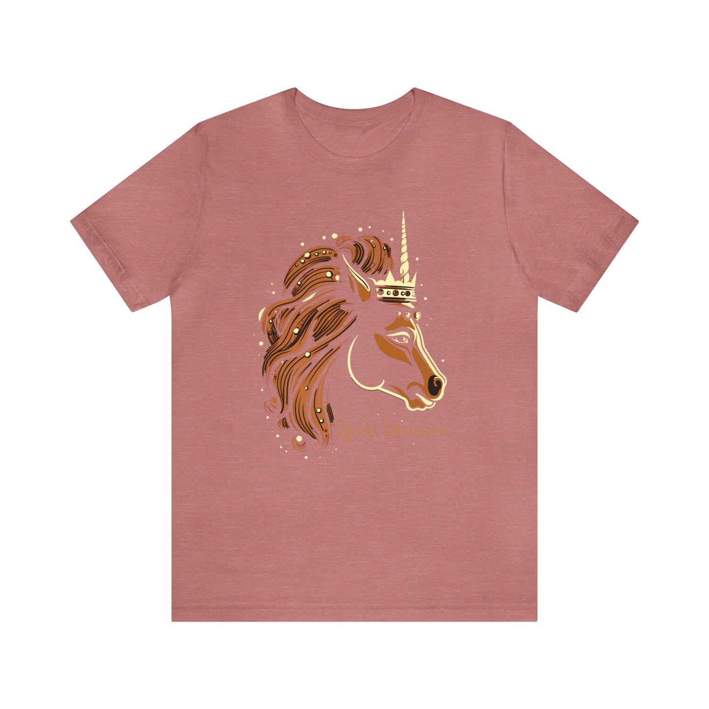 Afro Unicorn with crown - Regal Whimsical Majestic Fantasy Royal T-Shirt