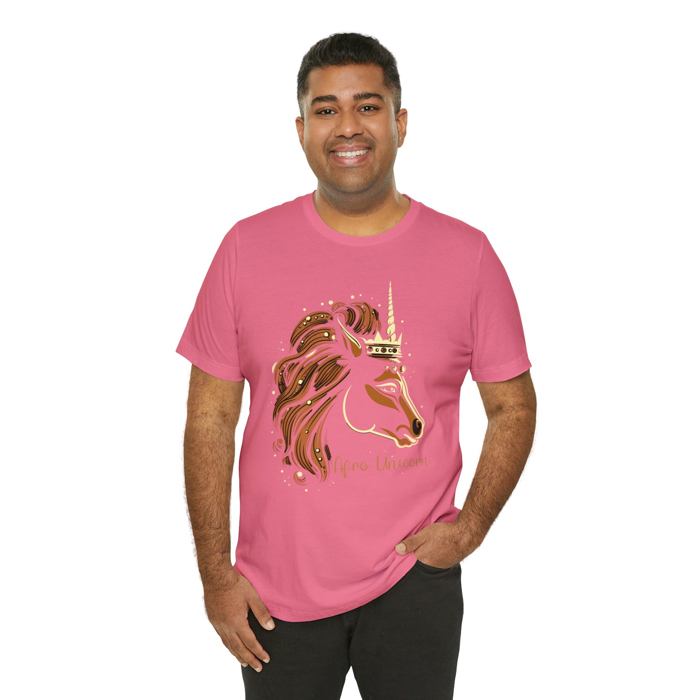 Afro Unicorn with crown - Regal Whimsical Majestic Fantasy Royal T-Shirt