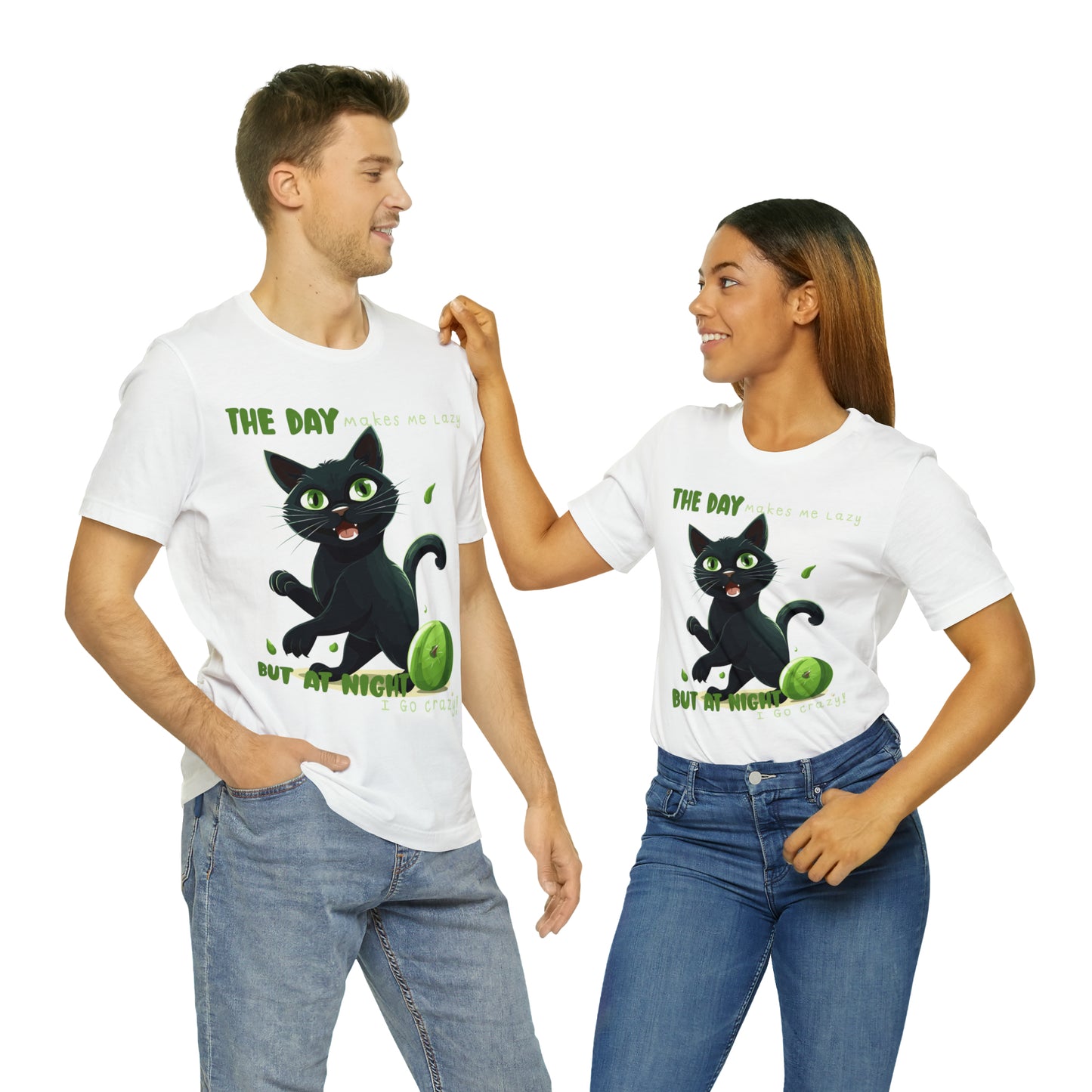 From Lazy Days to Wild Nights Cat Lovers Funny Night Out T-Shirt