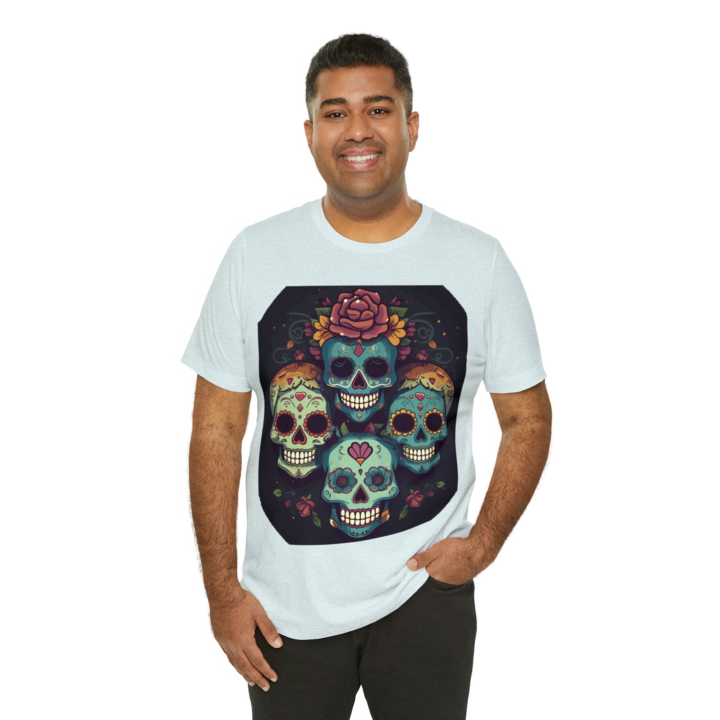 Sugar Skull Day Of The Dead Halloween Mexican Skeleton T-Shirt