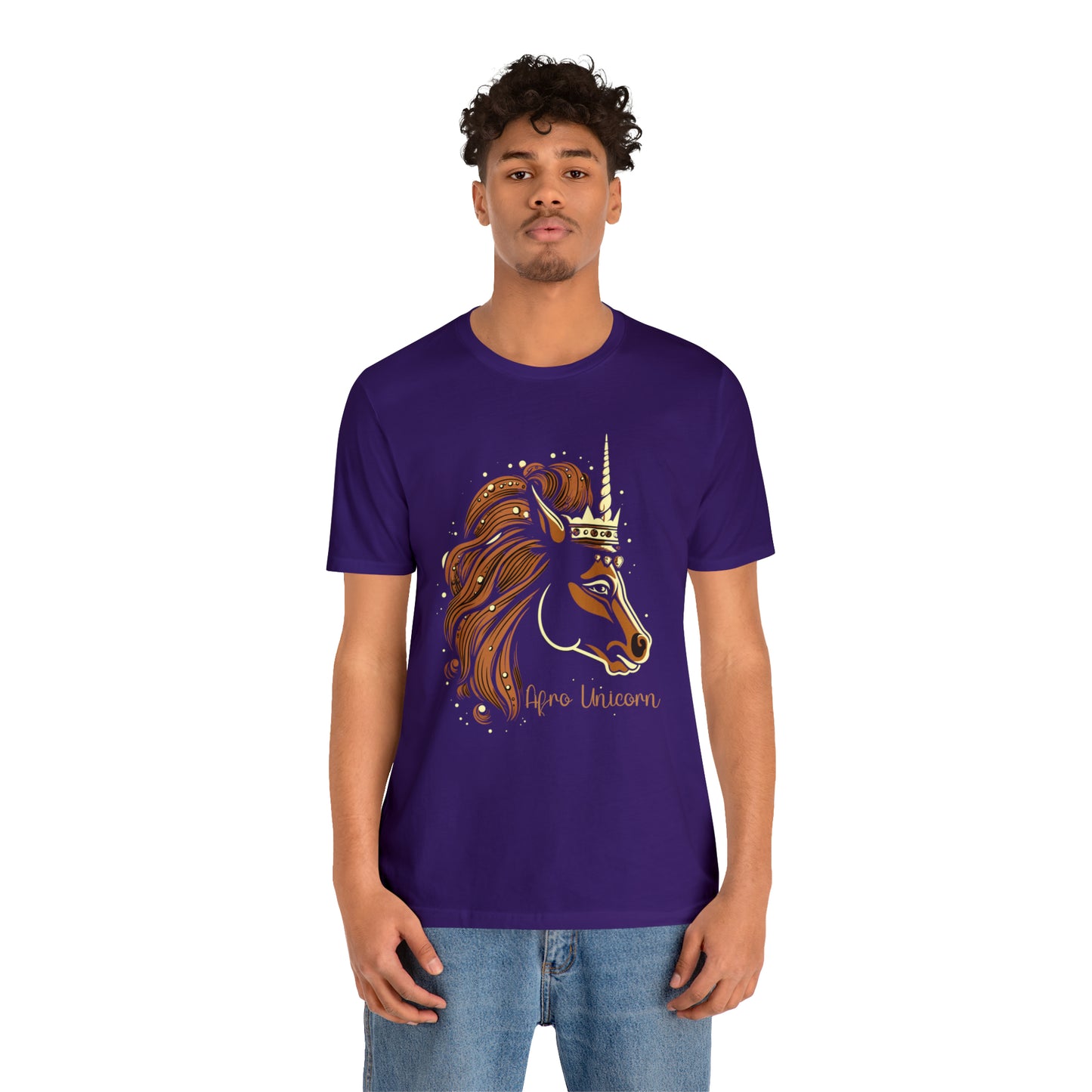 Afro Unicorn with crown - Regal Whimsical Majestic Fantasy Royal T-Shirt