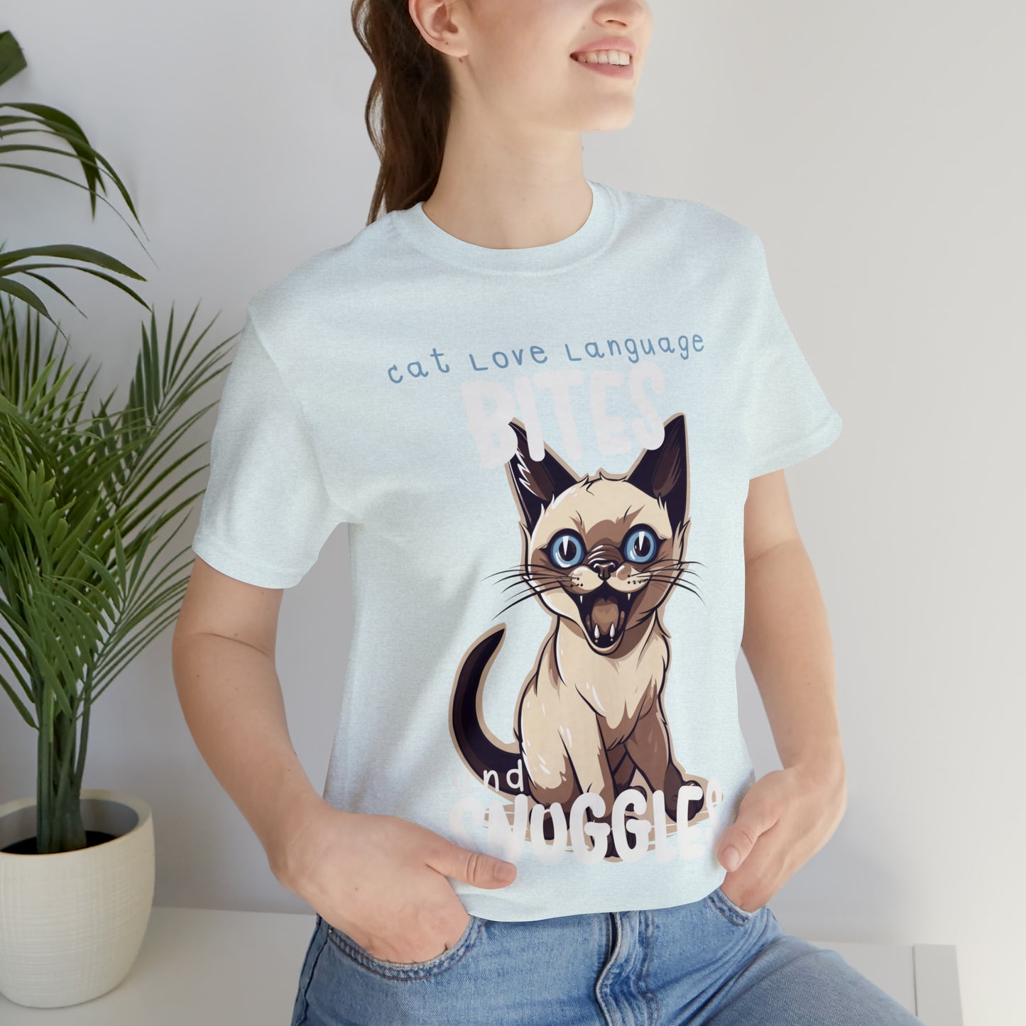 Cat Love Language Bites and Snuggles Kitten Meow T-Shirt