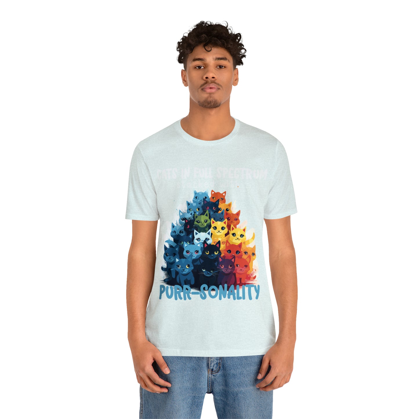 Cats in Full Spectrum Stacked with Purr-sonality Vibrant T-Shirt