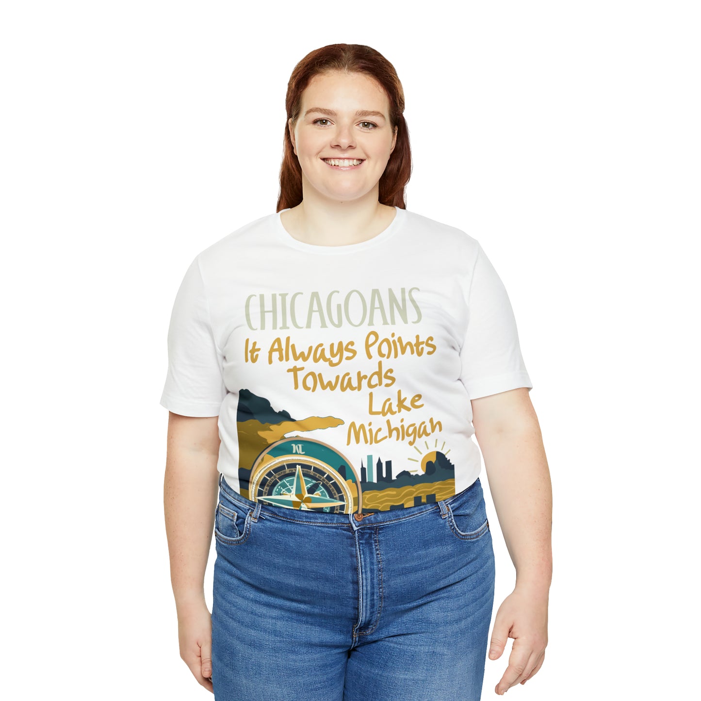 Chicago Compass Always Pointing to Lake Michigan T-Shirt