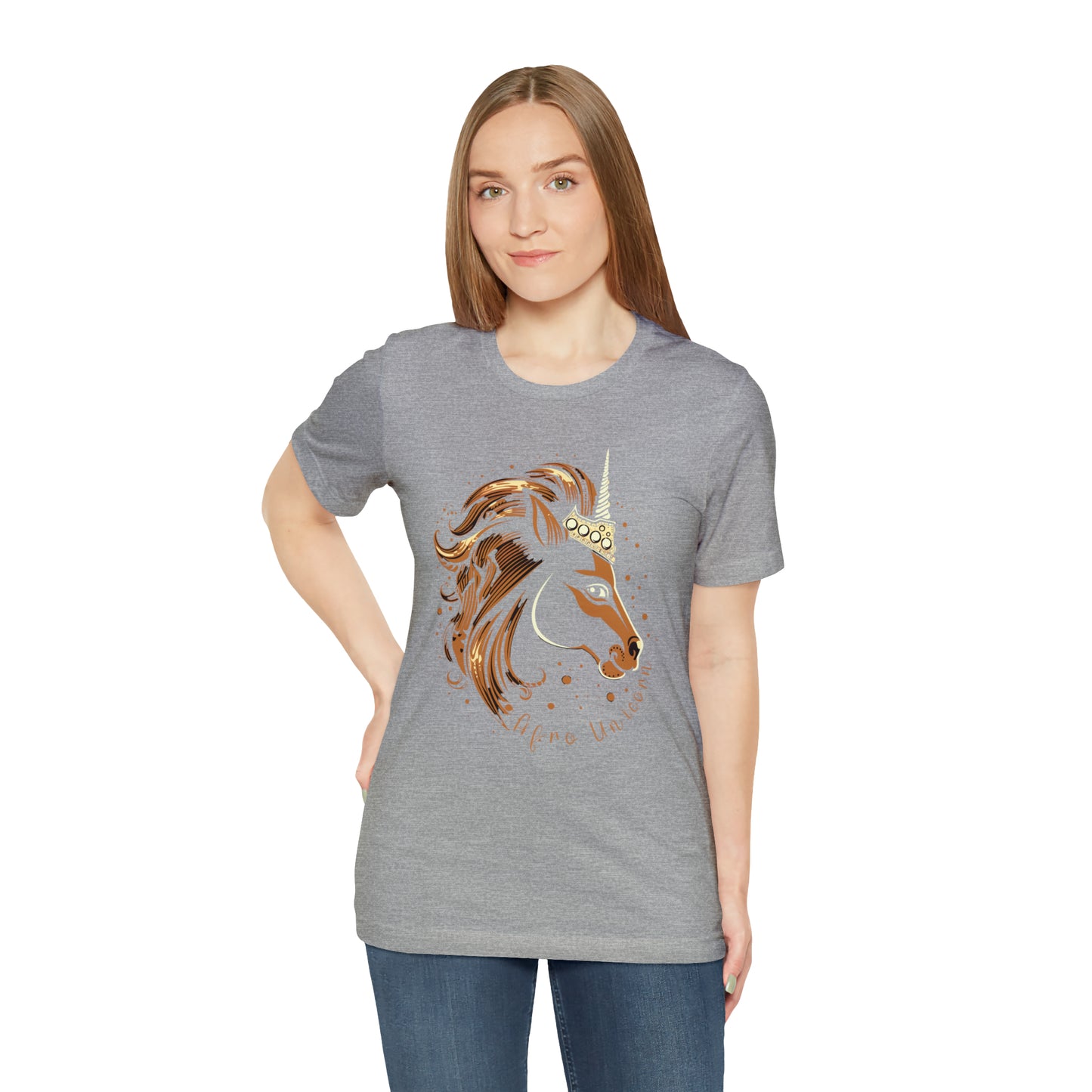 Afro Unicorn with crown - Regal Whimsical Majestic Fantasy Royal T-Shirt