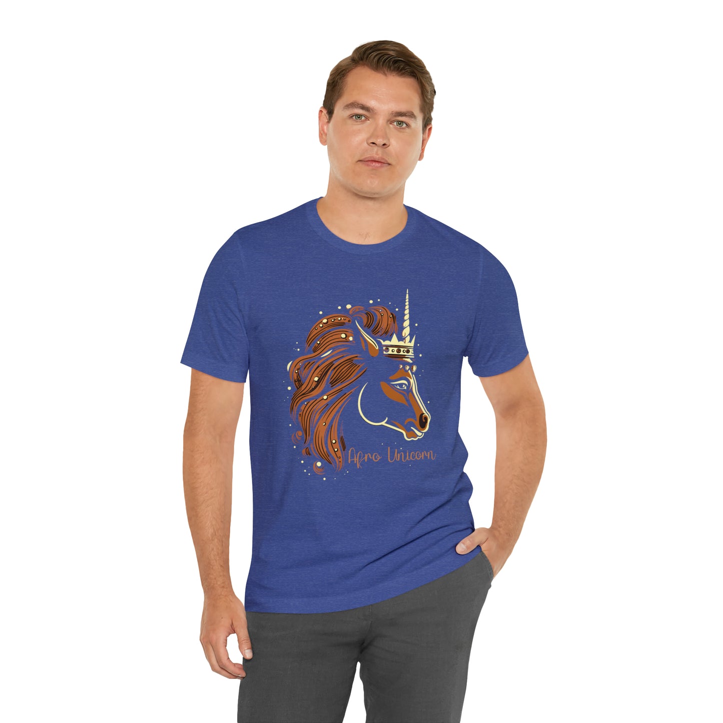 Afro Unicorn with crown - Regal Whimsical Majestic Fantasy Royal T-Shirt