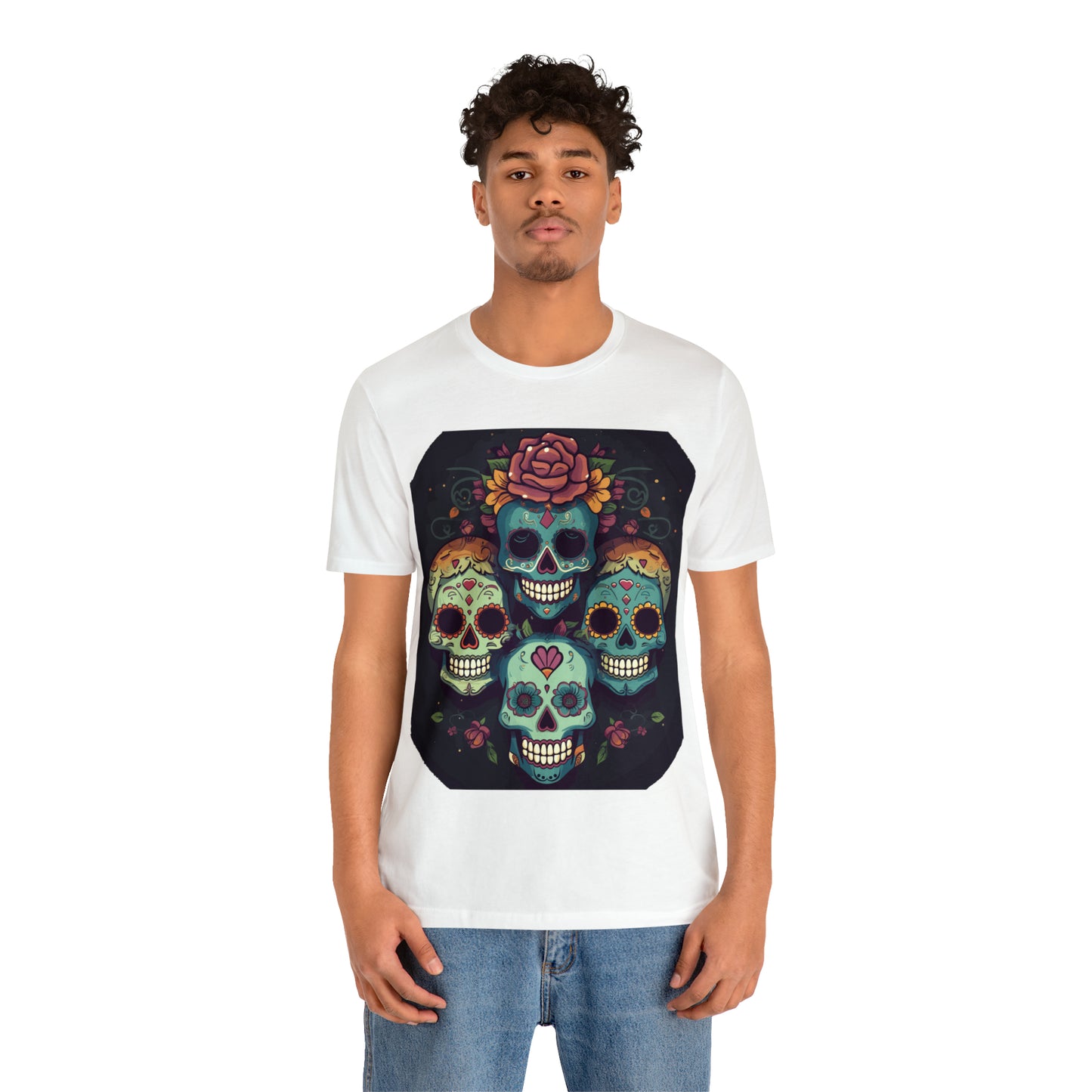 Sugar Skull Day Of The Dead Halloween Mexican Skeleton T-Shirt