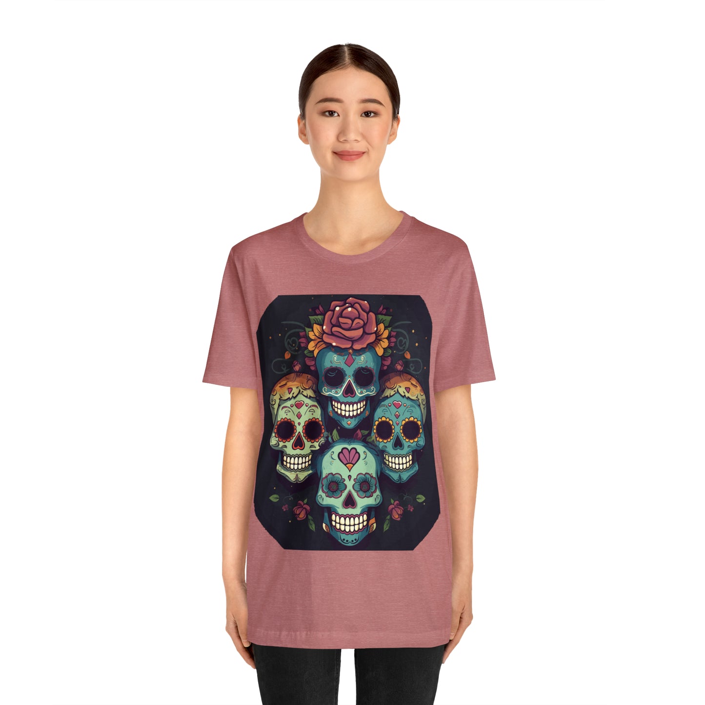 Sugar Skull Day Of The Dead Halloween Mexican Skeleton T-Shirt