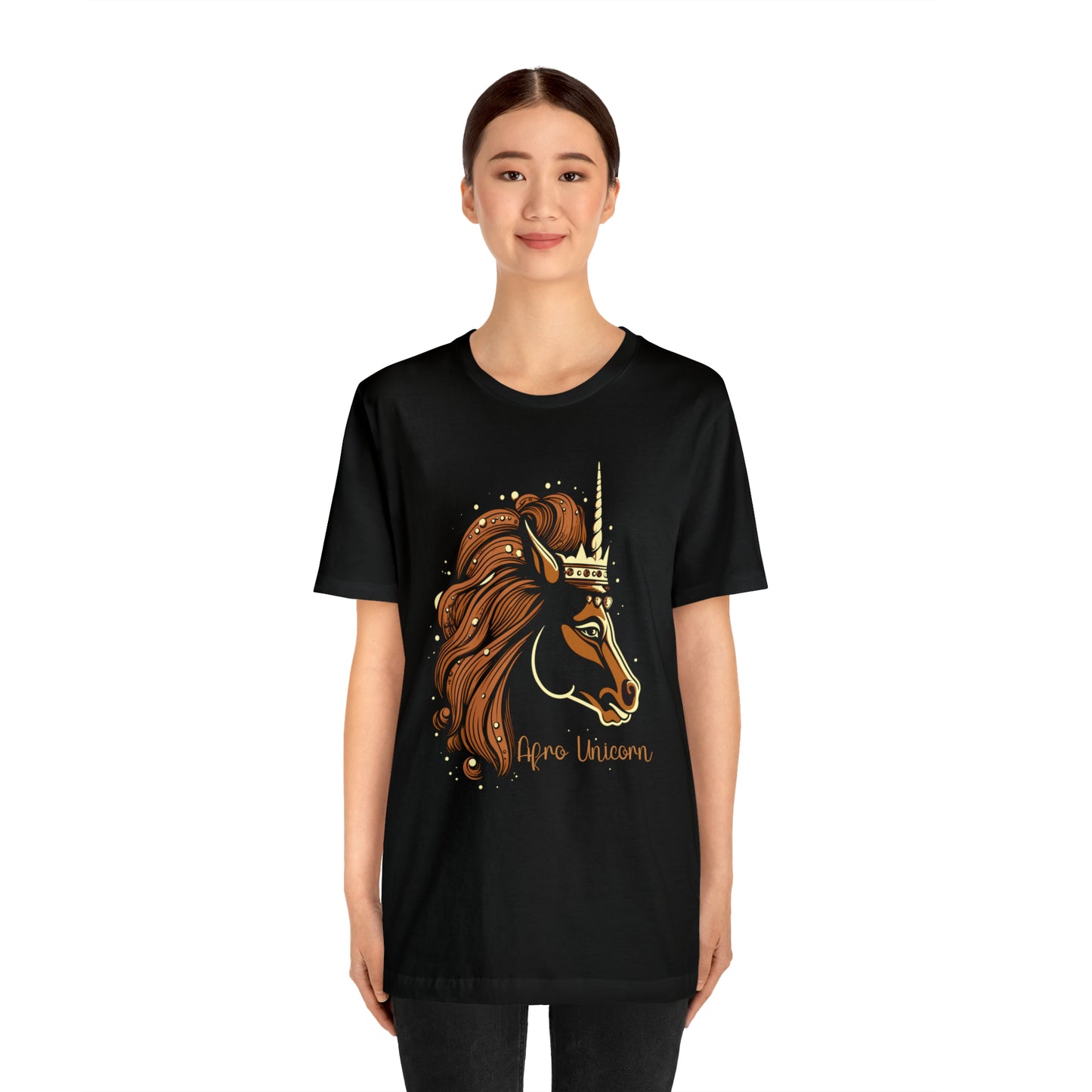 Afro Unicorn with crown - Regal Whimsical Majestic Fantasy Royal T-Shirt