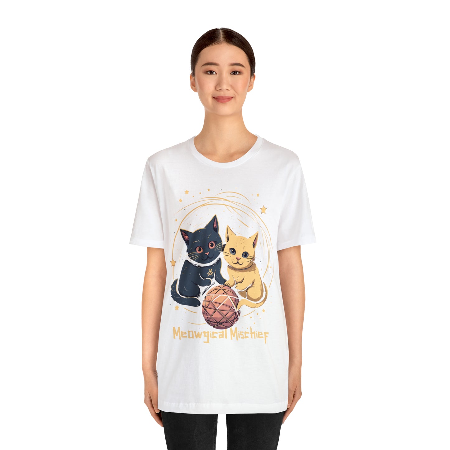 Meowgical Mischief Halloween Black Cat Magic Feline T-Shirt