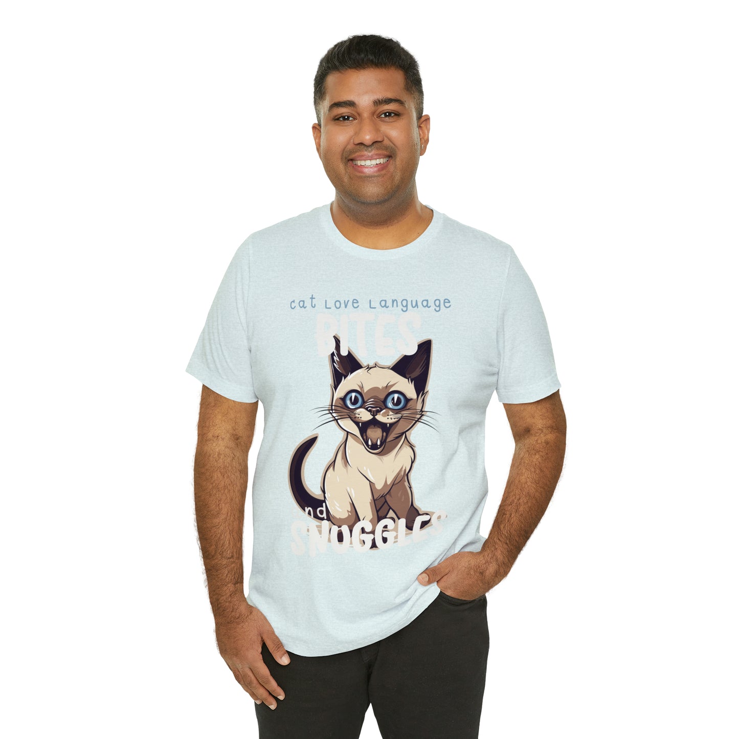 Cat Love Language Bites and Snuggles Kitten Meow T-Shirt