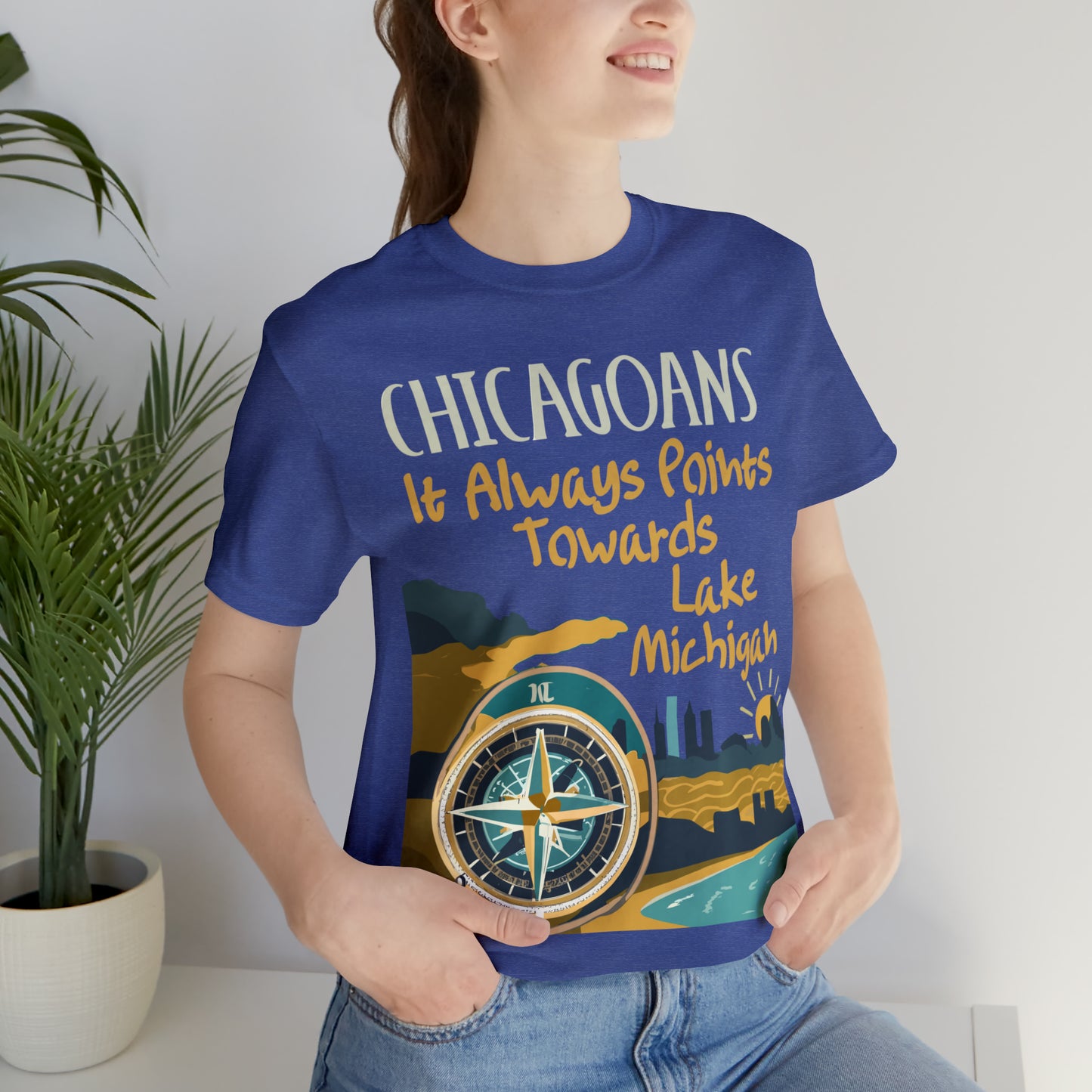 Chicago Compass Always Pointing to Lake Michigan T-Shirt