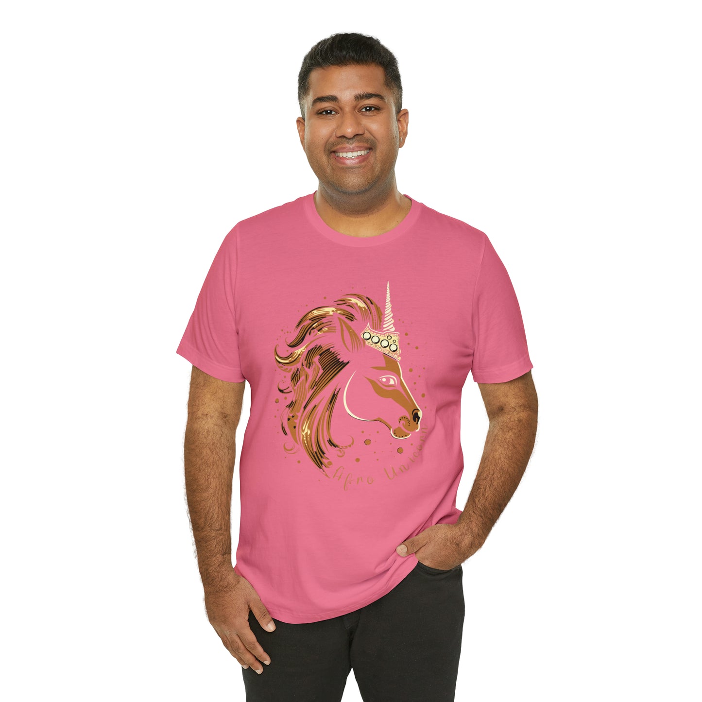 Afro Unicorn with crown - Regal Whimsical Majestic Fantasy Royal T-Shirt