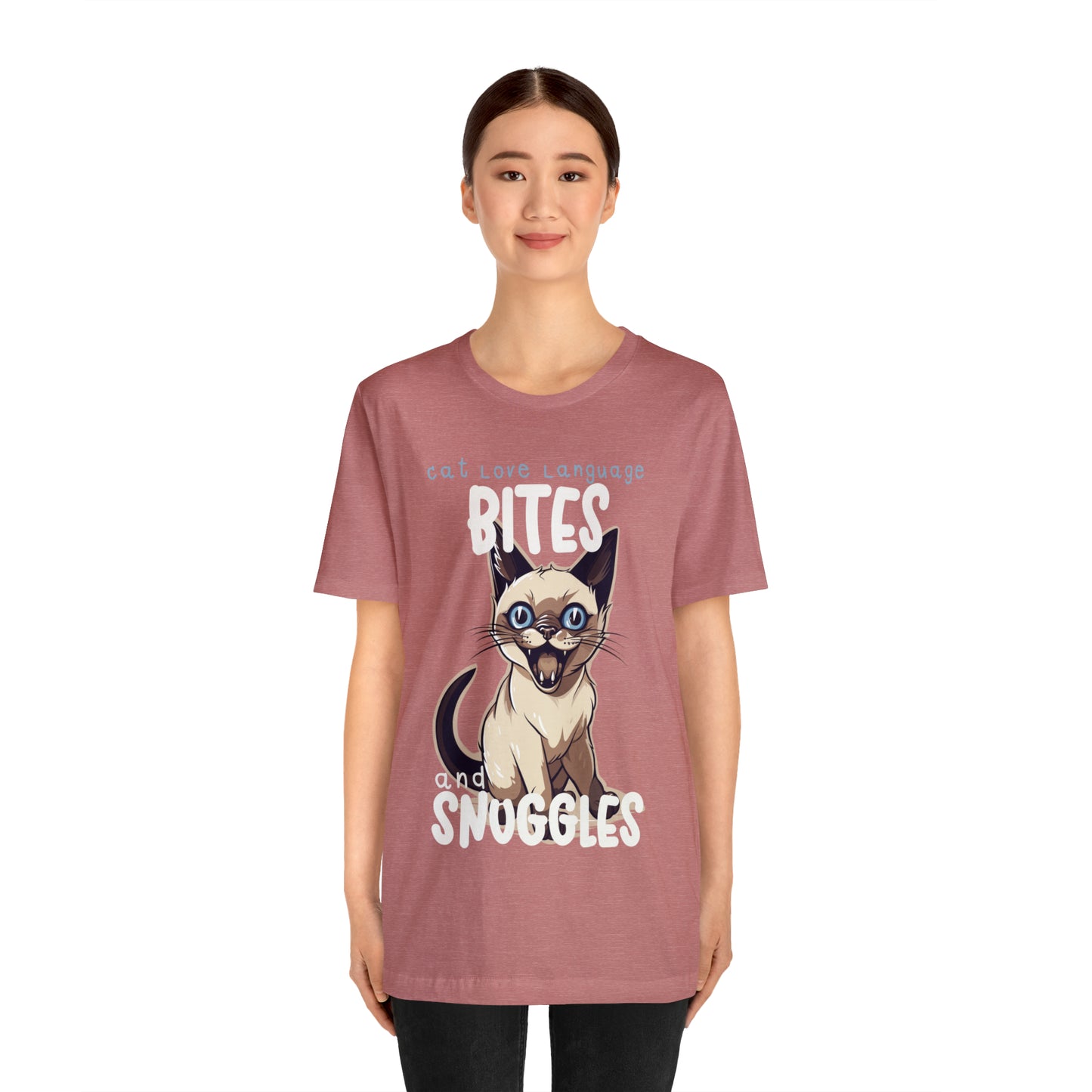 Cat Love Language Bites and Snuggles Kitten Meow T-Shirt