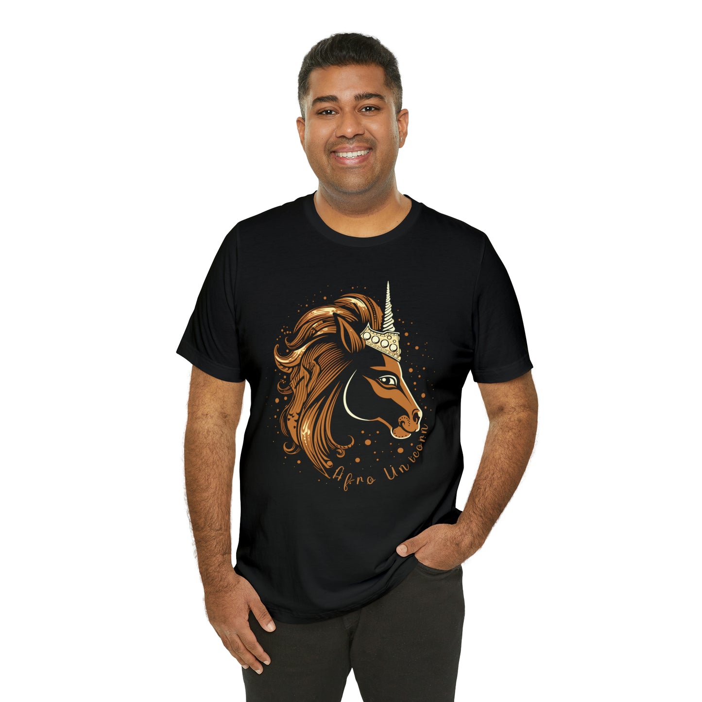 Afro Unicorn with crown - Regal Whimsical Majestic Fantasy Royal T-Shirt