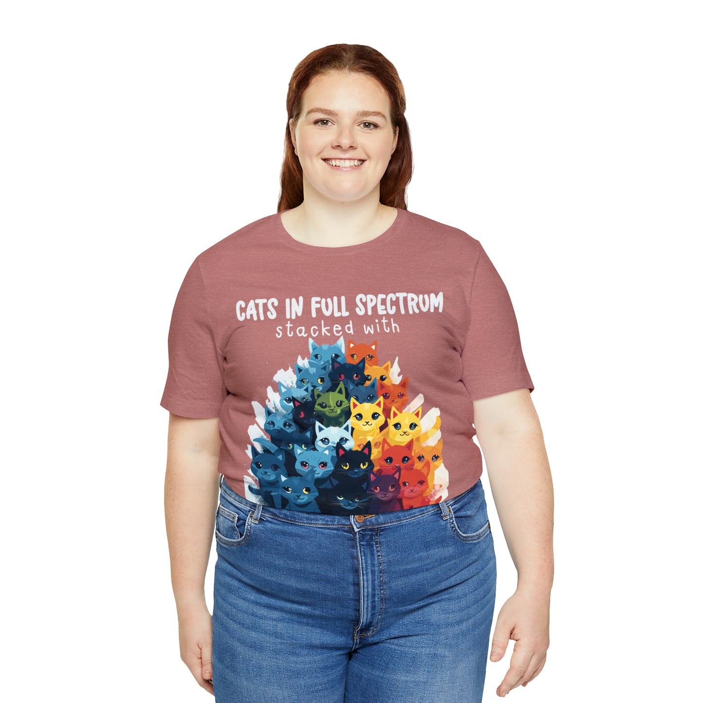 Cats in Full Spectrum Stacked with Purr-sonality Vibrant T-Shirt