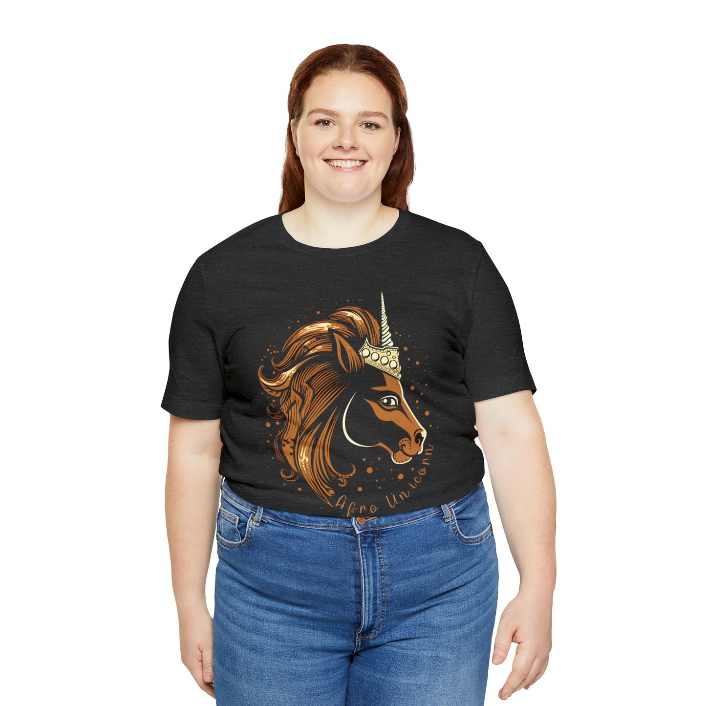 Afro Unicorn with crown - Regal Whimsical Majestic Fantasy Royal T-Shirt